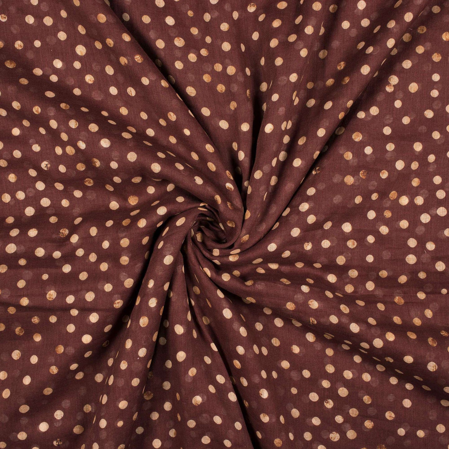 Coffee Brown And Beige Pattern Digital Print Pure Cotton Mulmul Fabric - Fabcurate