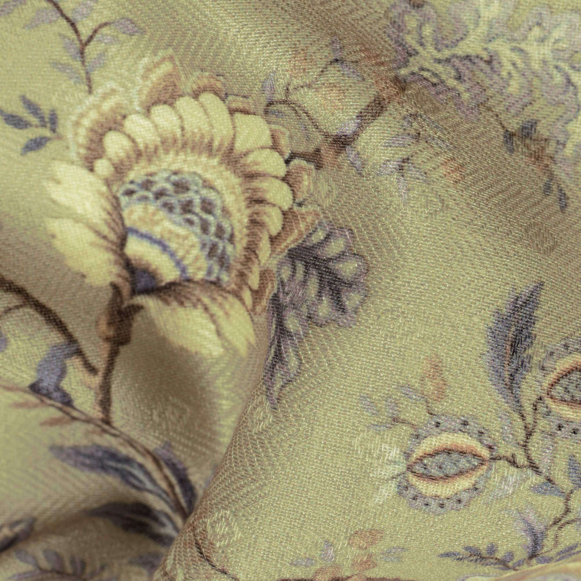 Beige Floral Pattern Digital Print Elegant Blend Pashmina Fabric - Fabcurate