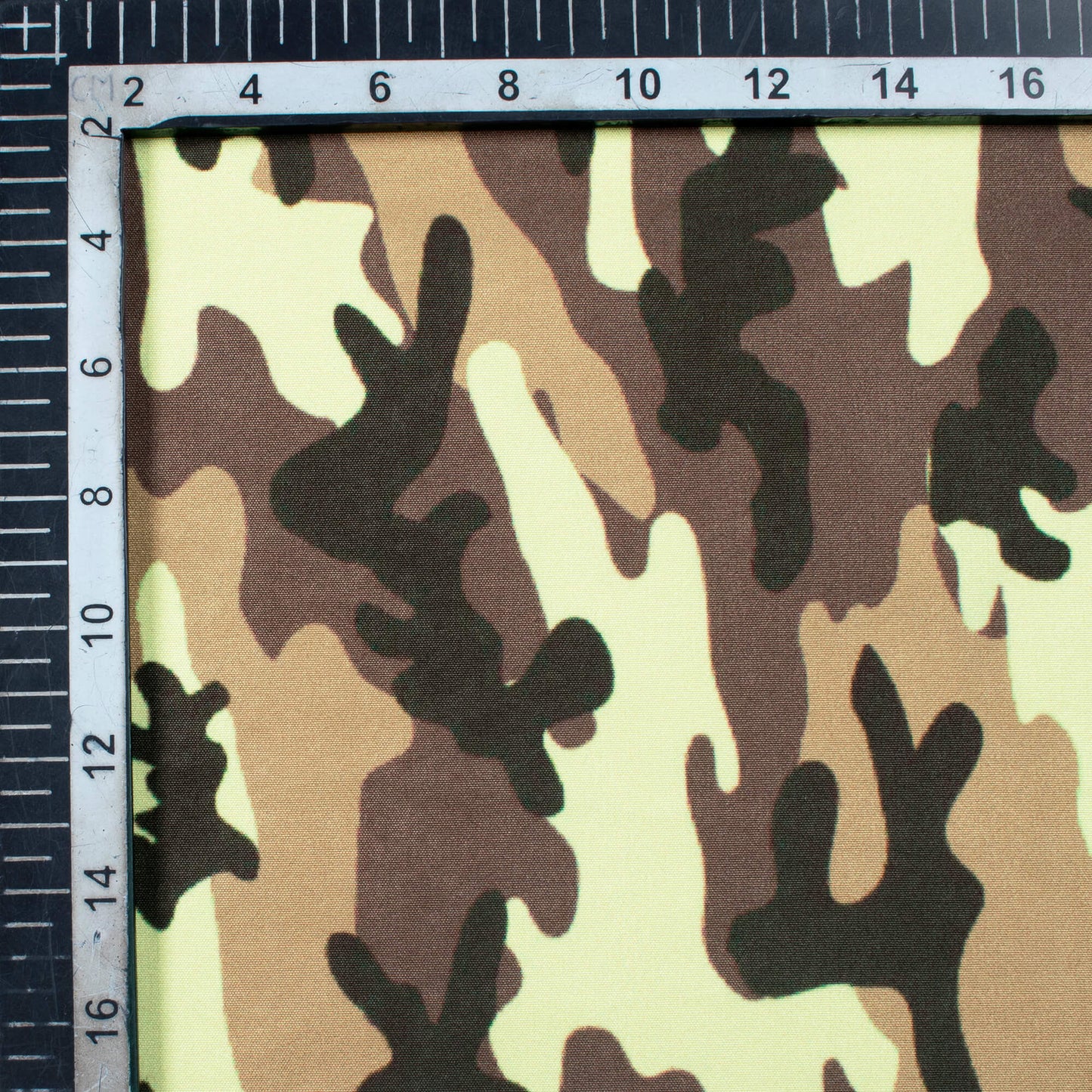 Brown And Black Camouflage Digital Print Ultra Premium Butter Crepe Fabric - Fabcurate