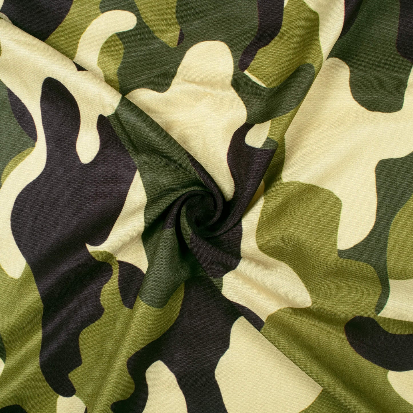 Army Green And Black Camouflage Digital Print Ultra Premium Butter Crepe Fabric - Fabcurate