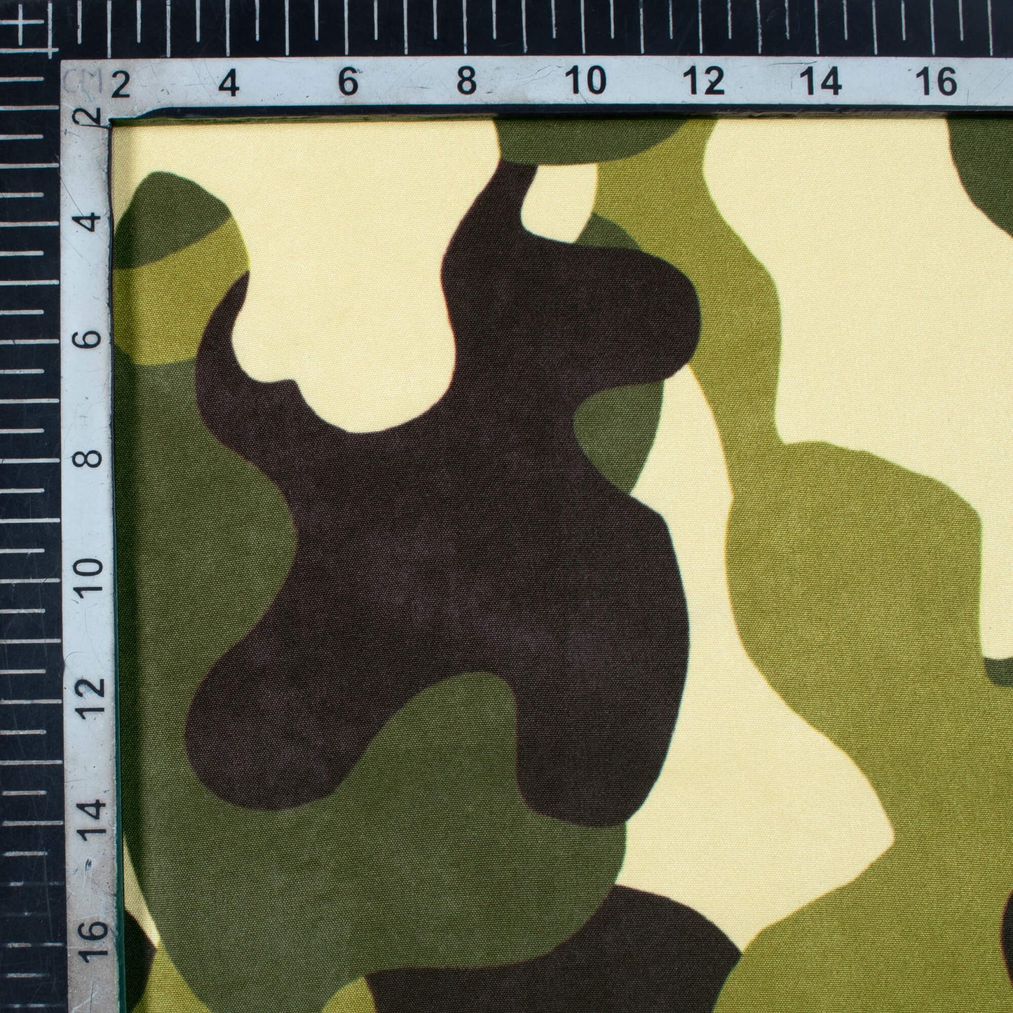 Army Green And Black Camouflage Digital Print Ultra Premium Butter Crepe Fabric - Fabcurate
