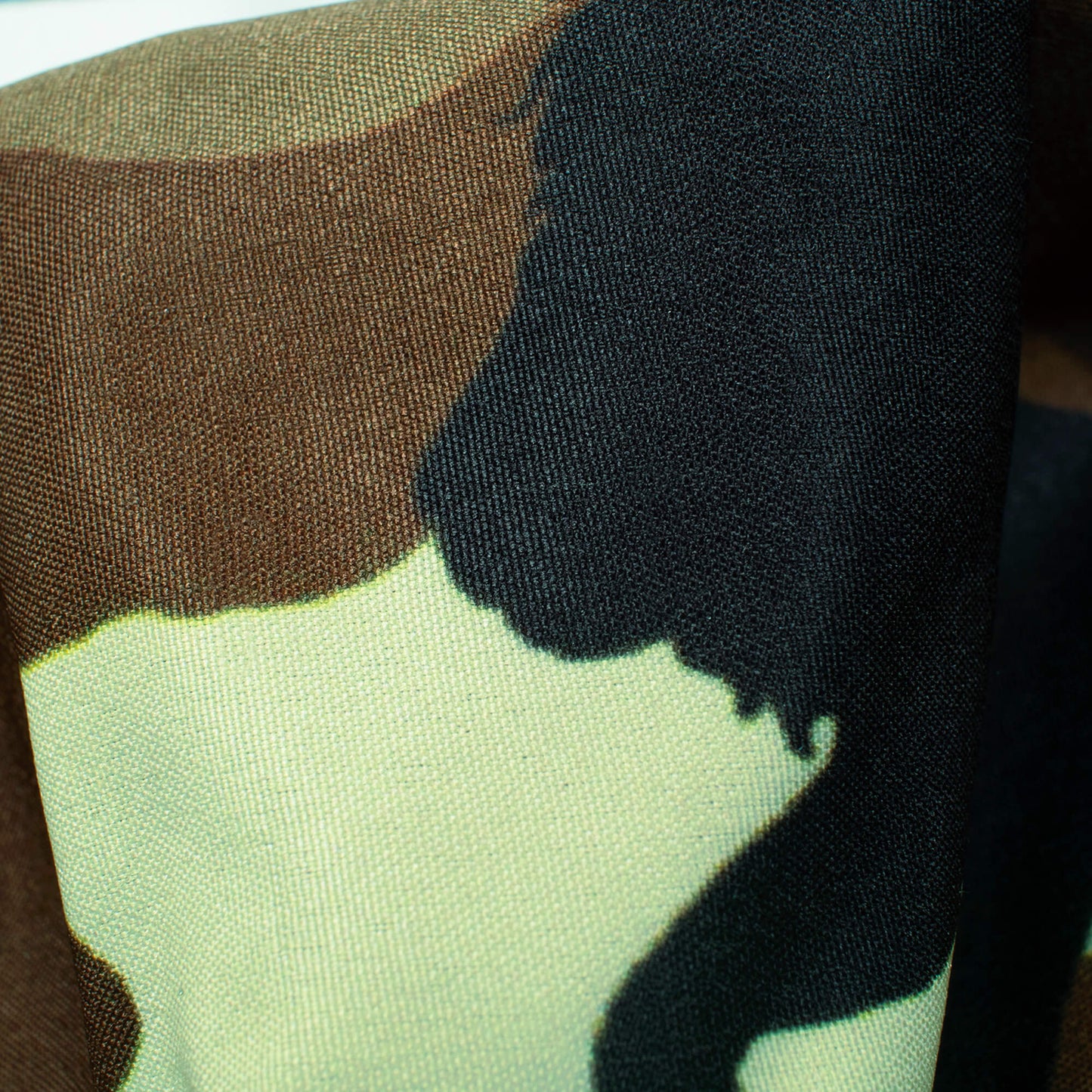 Coffee Brown And Black Camouflage Digital Print Ultra Premium Butter Crepe Fabric - Fabcurate