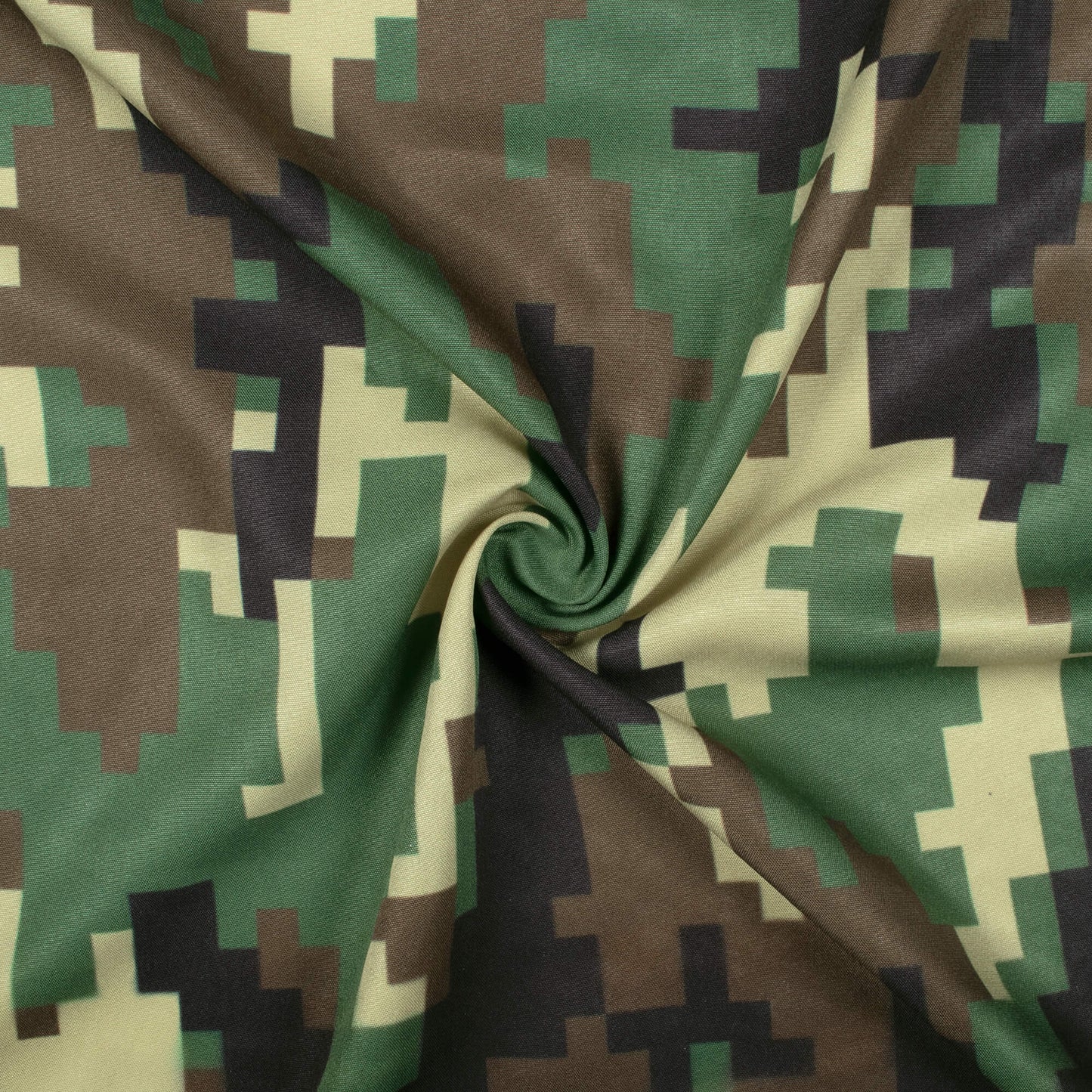 Hunter Green And Black Camouflage Digital Print Ultra Premium Butter Crepe Fabric - Fabcurate