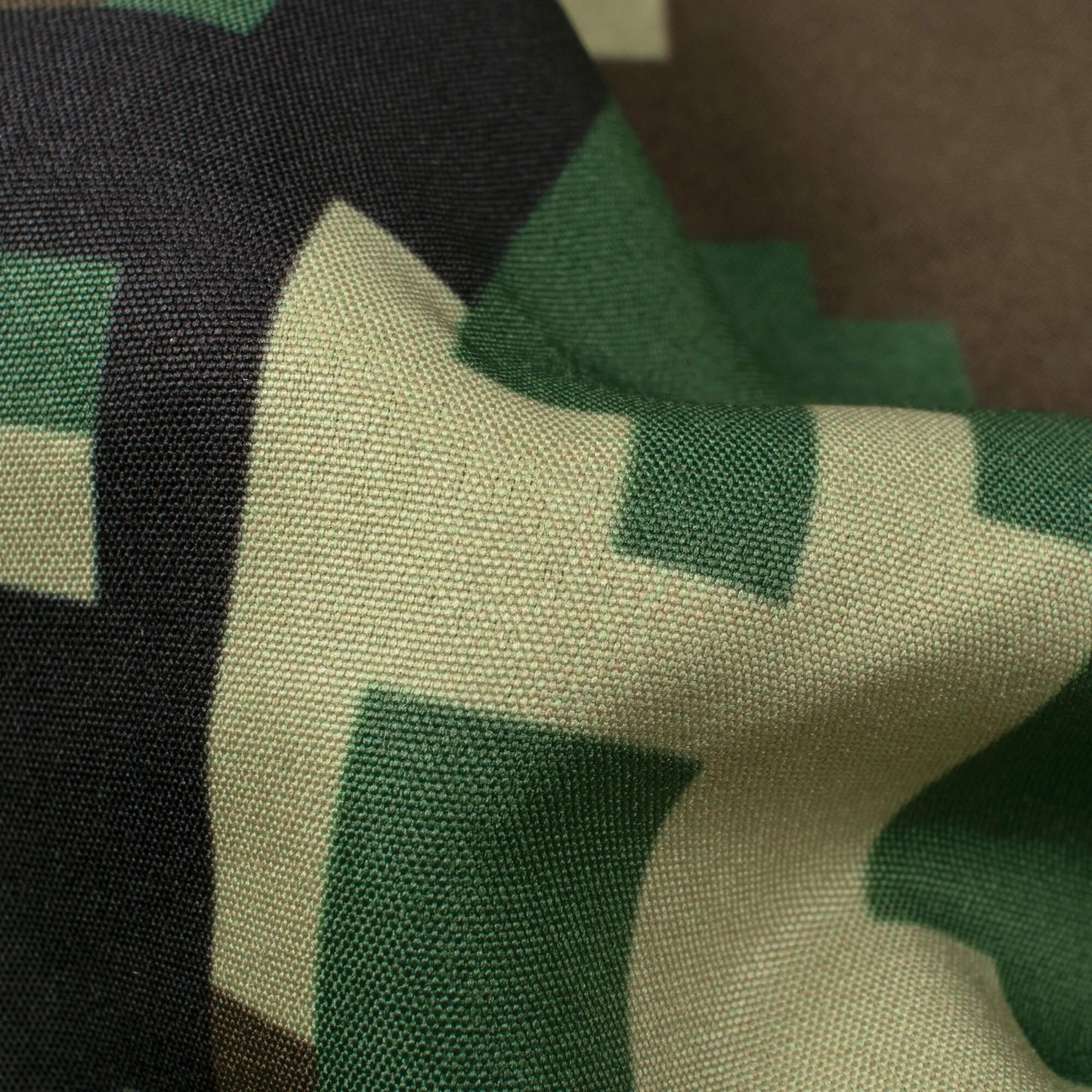 Hunter Green And Black Camouflage Digital Print Ultra Premium Butter Crepe Fabric - Fabcurate