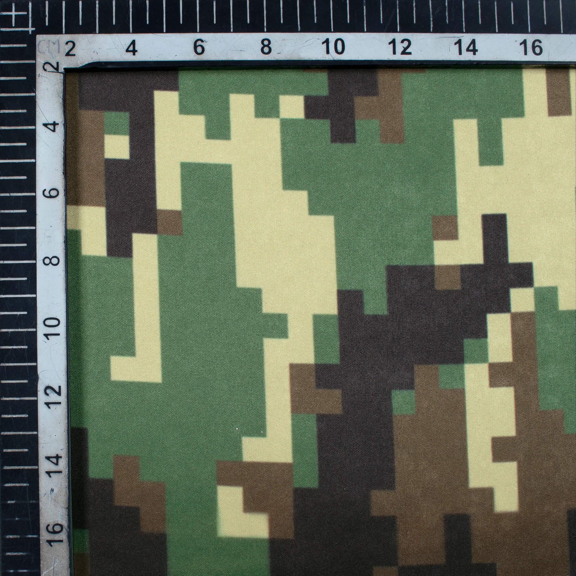 Hunter Green And Black Camouflage Digital Print Ultra Premium Butter Crepe Fabric - Fabcurate