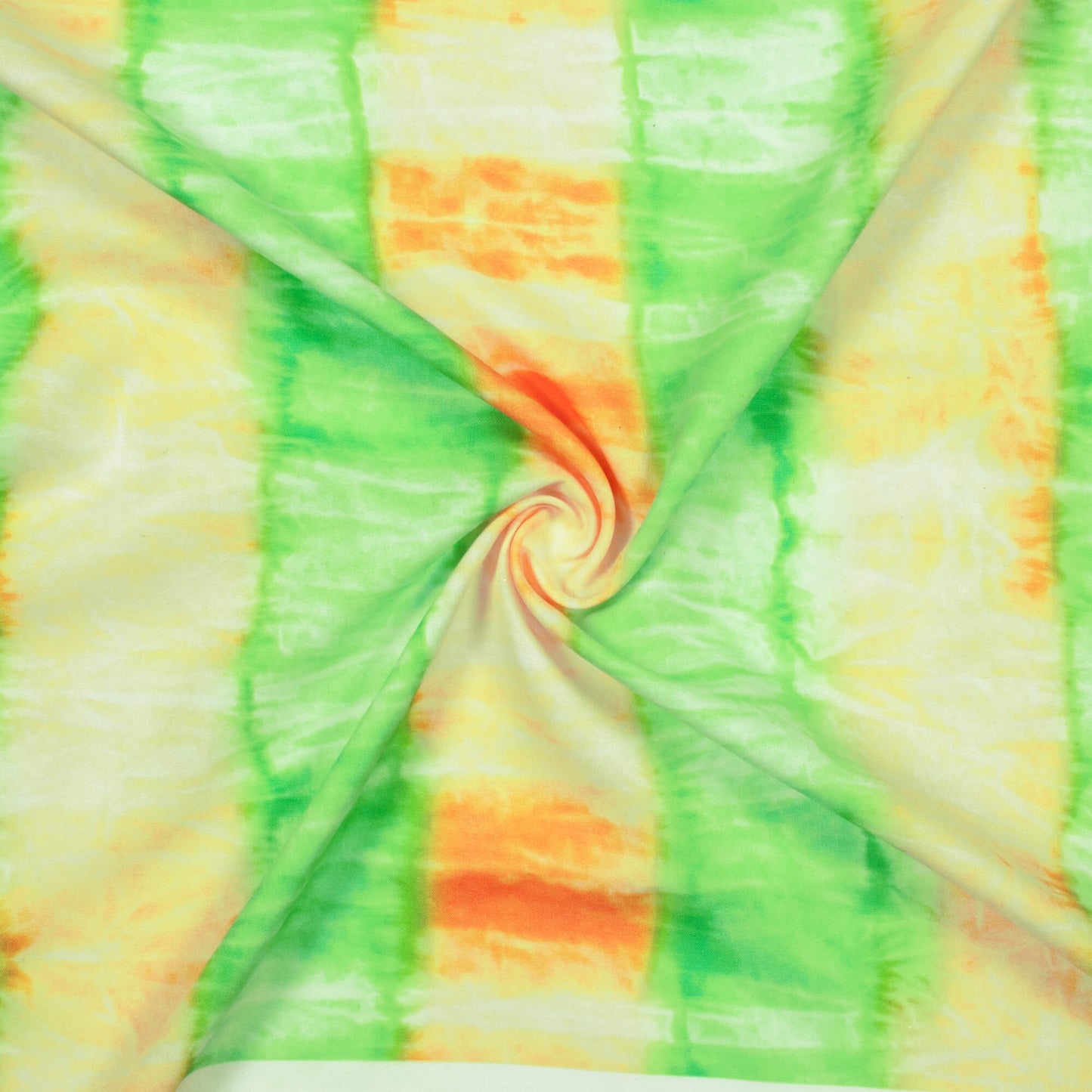 Tri-Color Tie & Dye Pattern Digital Print Ultra Premium Butter Crepe Fabric - Fabcurate