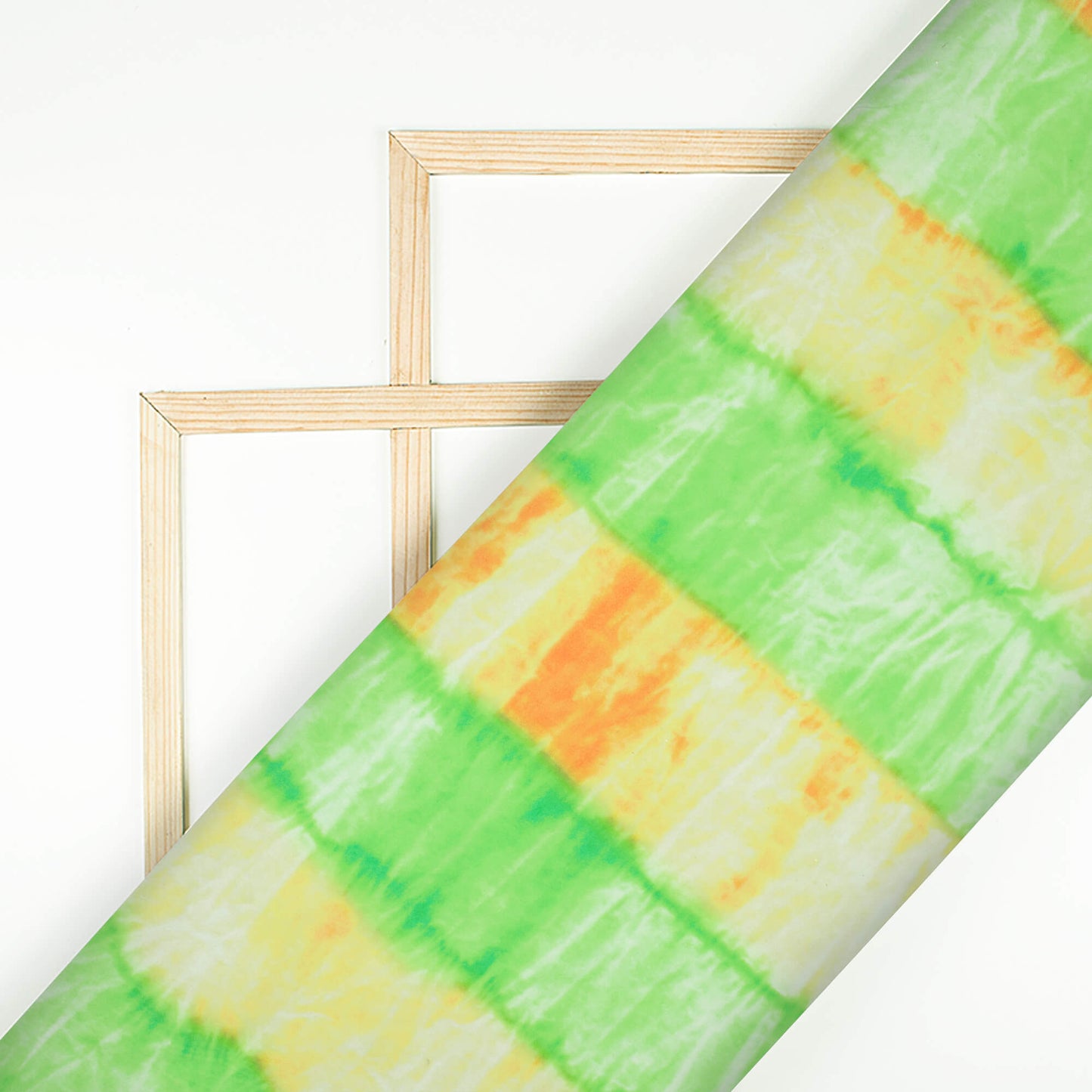 Tri-Color Tie & Dye Pattern Digital Print Ultra Premium Butter Crepe Fabric - Fabcurate
