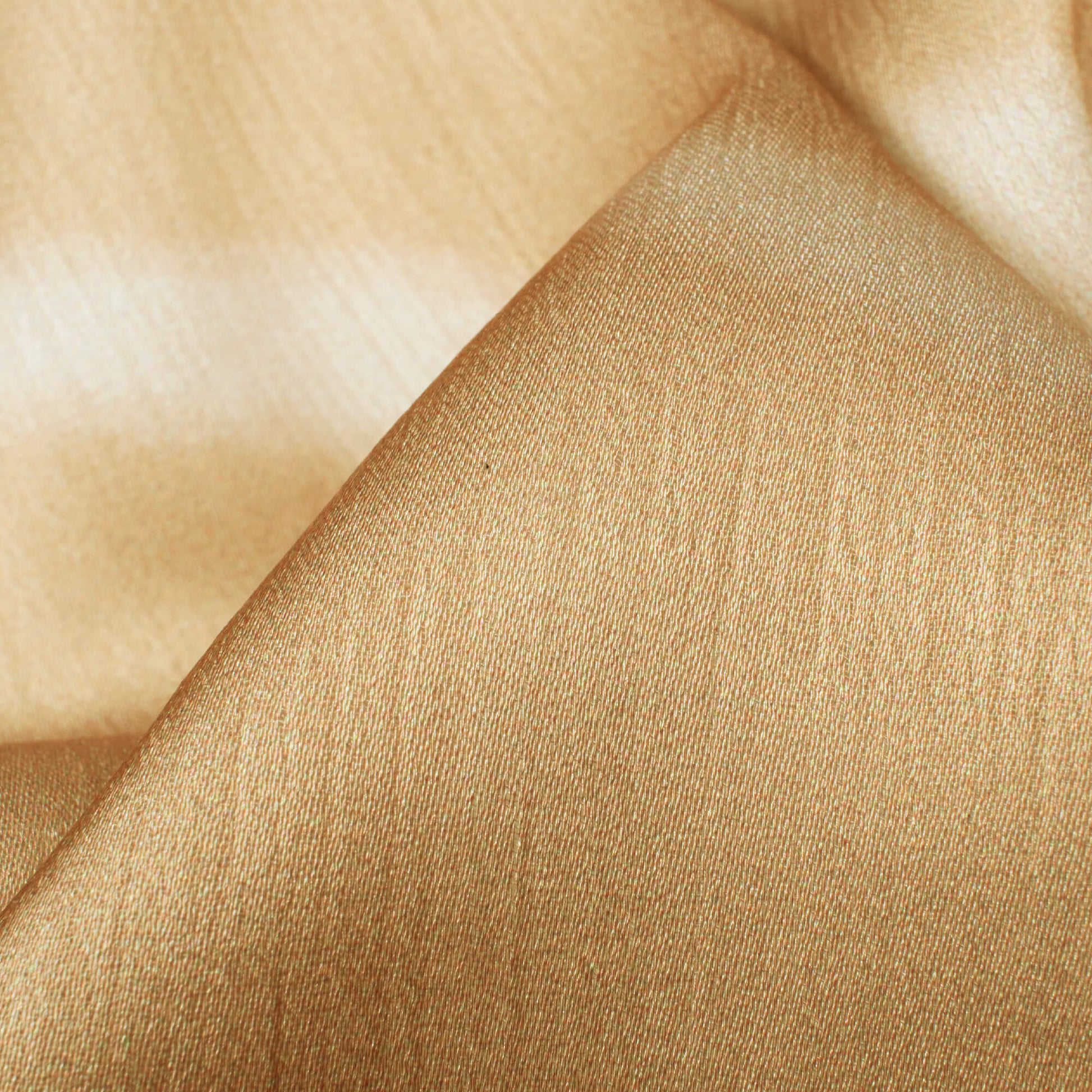 Beige And Cream Leheriya Pattern Digital Print Chiffon Satin Fabric - Fabcurate