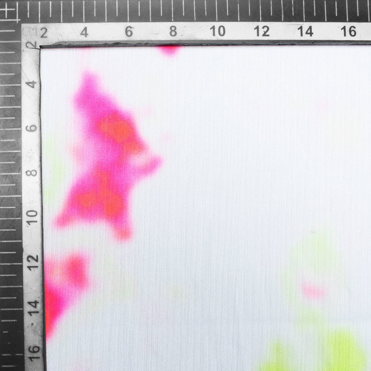 White And Pink Tie & Dye Pattern Digital Print Chiffon Satin Fabric - Fabcurate