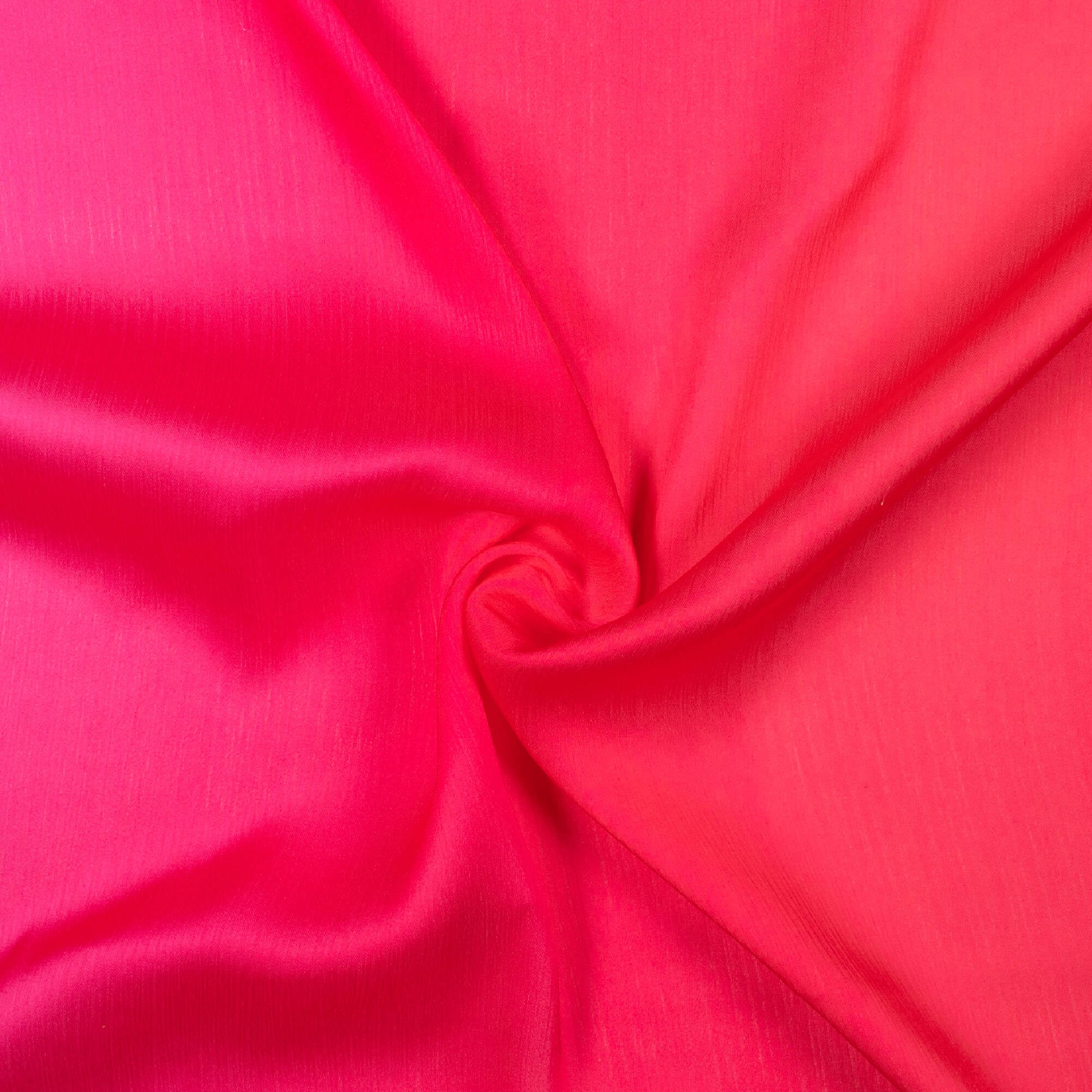 Red And Pink Ombre Pattern Digital Print Chiffon Satin Fabric - Fabcurate