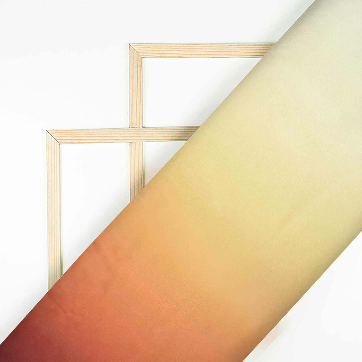 Brown And Ivory Cream Ombre Pattern Digital Print Chiffon Satin Fabric - Fabcurate