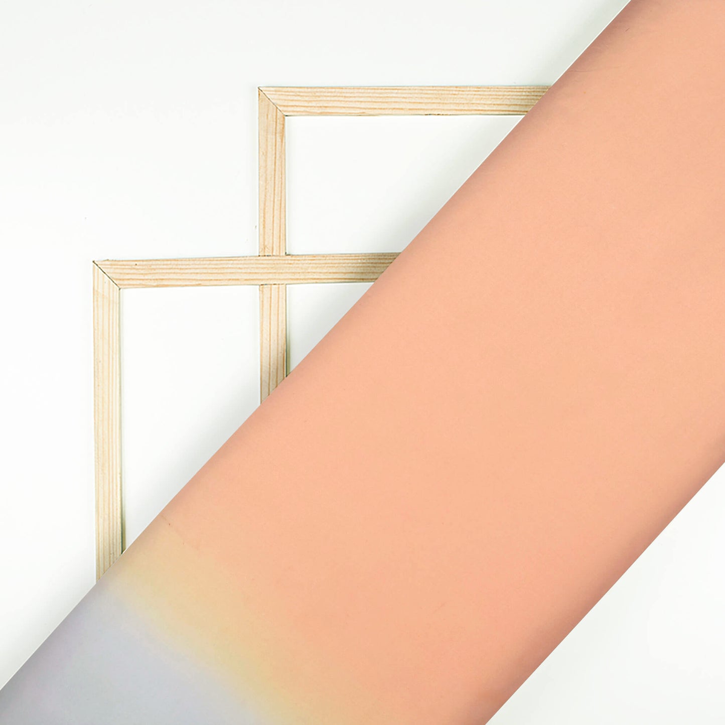 Peach And Off White Ombre Pattern Digital Print Rayon Fabric