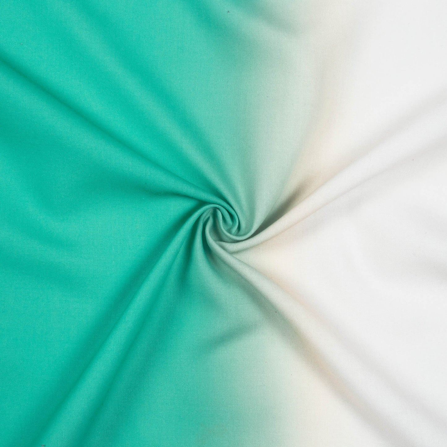 Light Sea Green And Off White Ombre Pattern Digital Print Rayon Fabric - Fabcurate