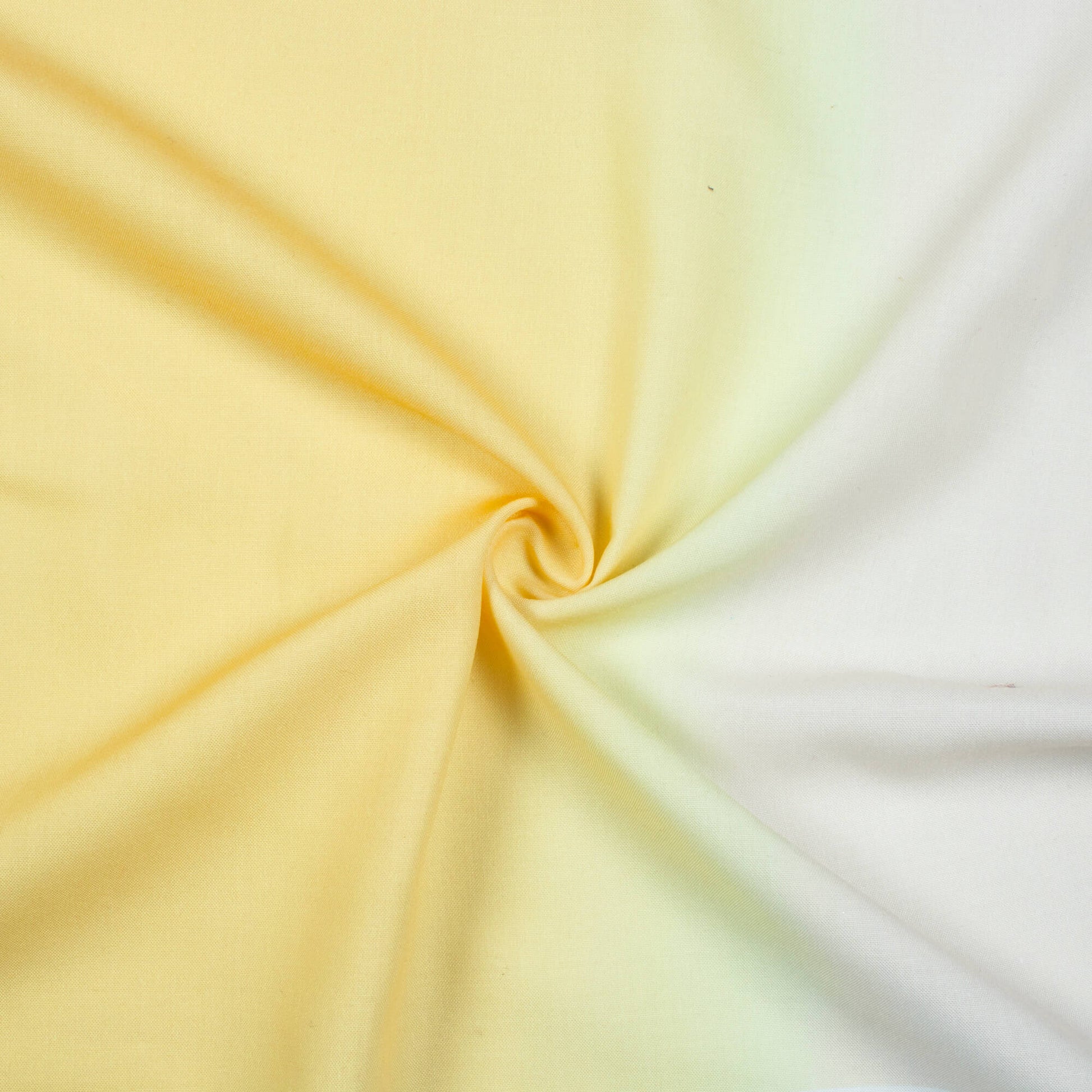 Mellow Yellow And Off White Ombre Pattern Digital Print Rayon Fabric - Fabcurate