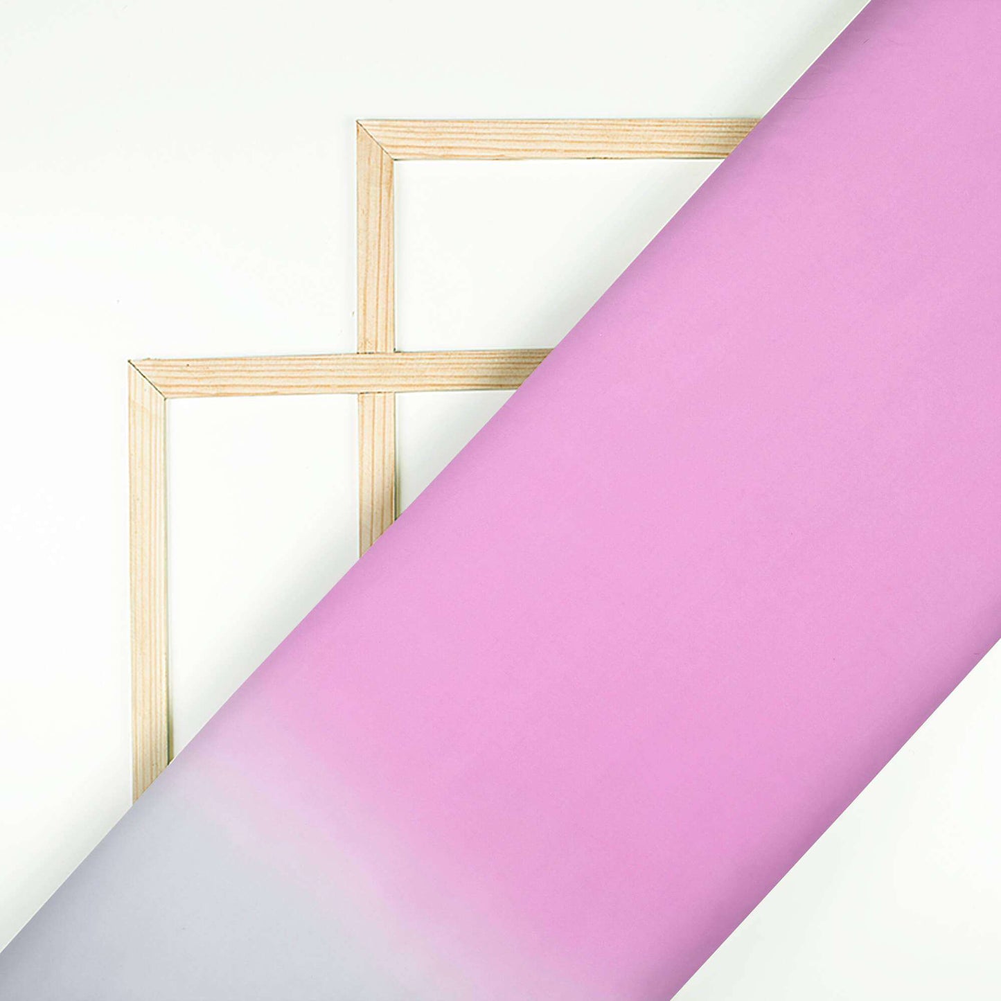 Taffy Pink And Off White Ombre Pattern Digital Print Rayon Fabric - Fabcurate