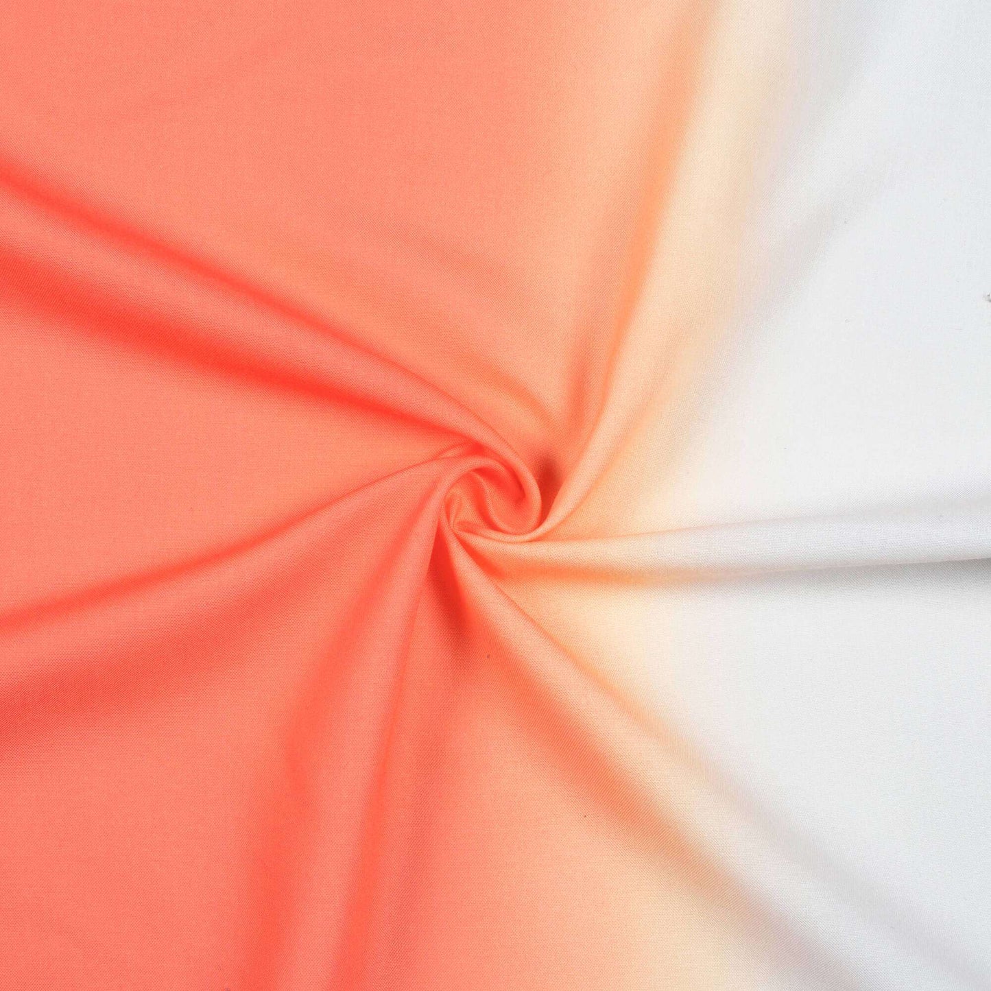 Sunrise Orange And Off White Ombre Pattern Digital Print Rayon Fabric - Fabcurate