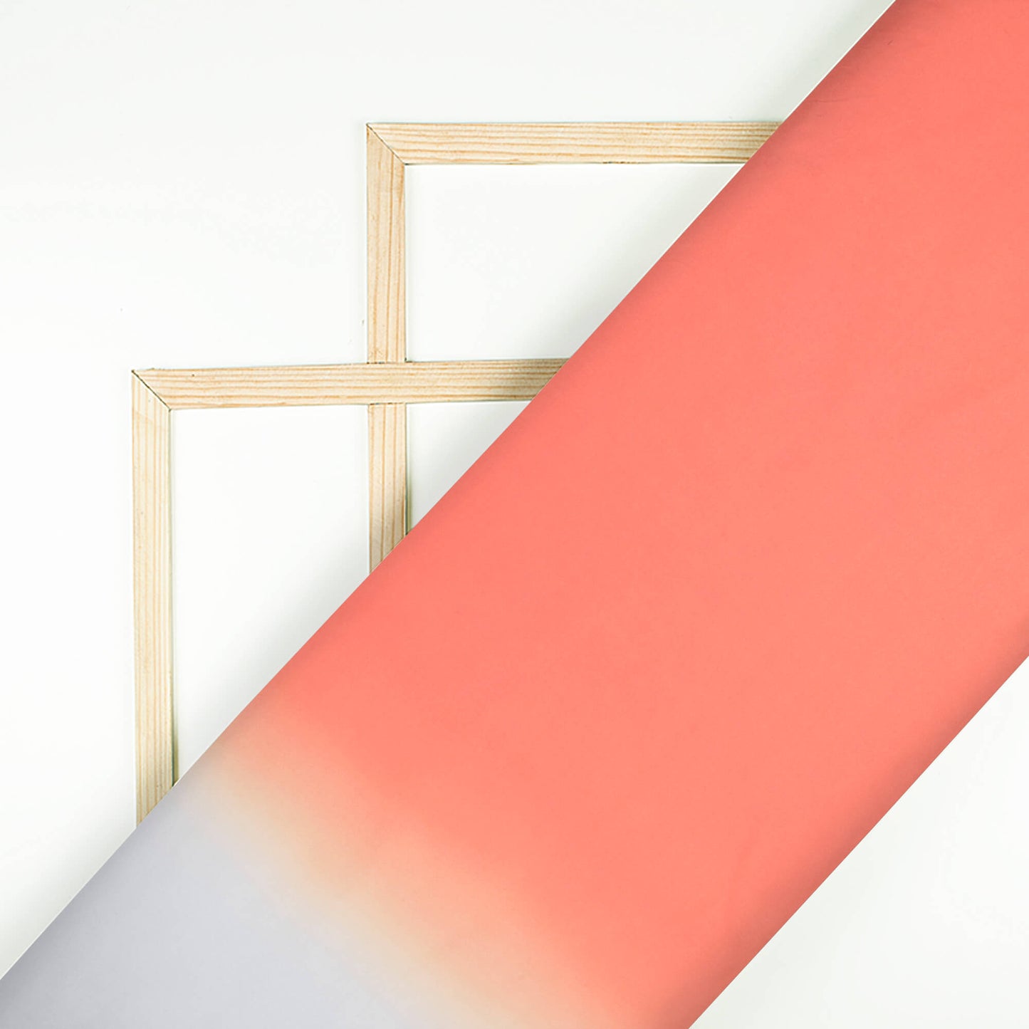 Sunrise Orange And Off White Ombre Pattern Digital Print Rayon Fabric - Fabcurate