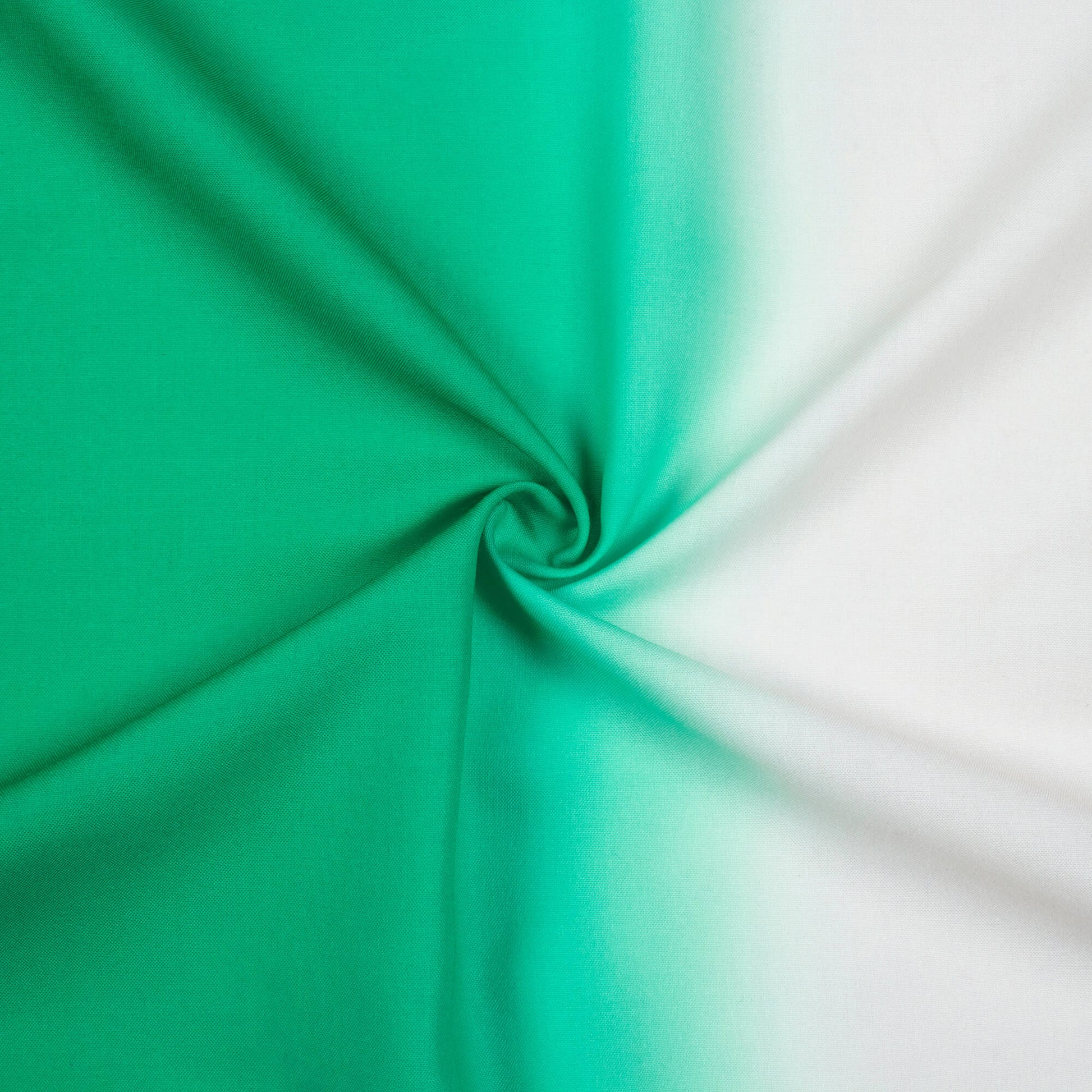 Aqua Green And Off White Ombre Pattern Digital Print Rayon Fabric - Fabcurate