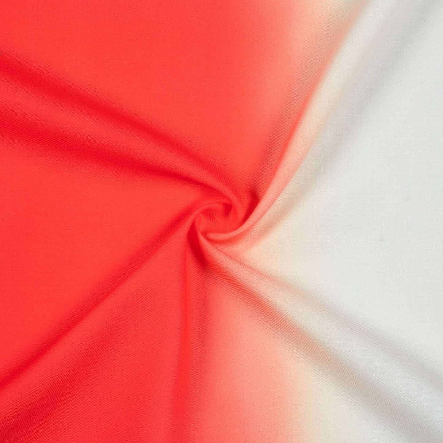 Candy Apple Red And Off White Ombre Pattern Digital Print Rayon Fabric - Fabcurate