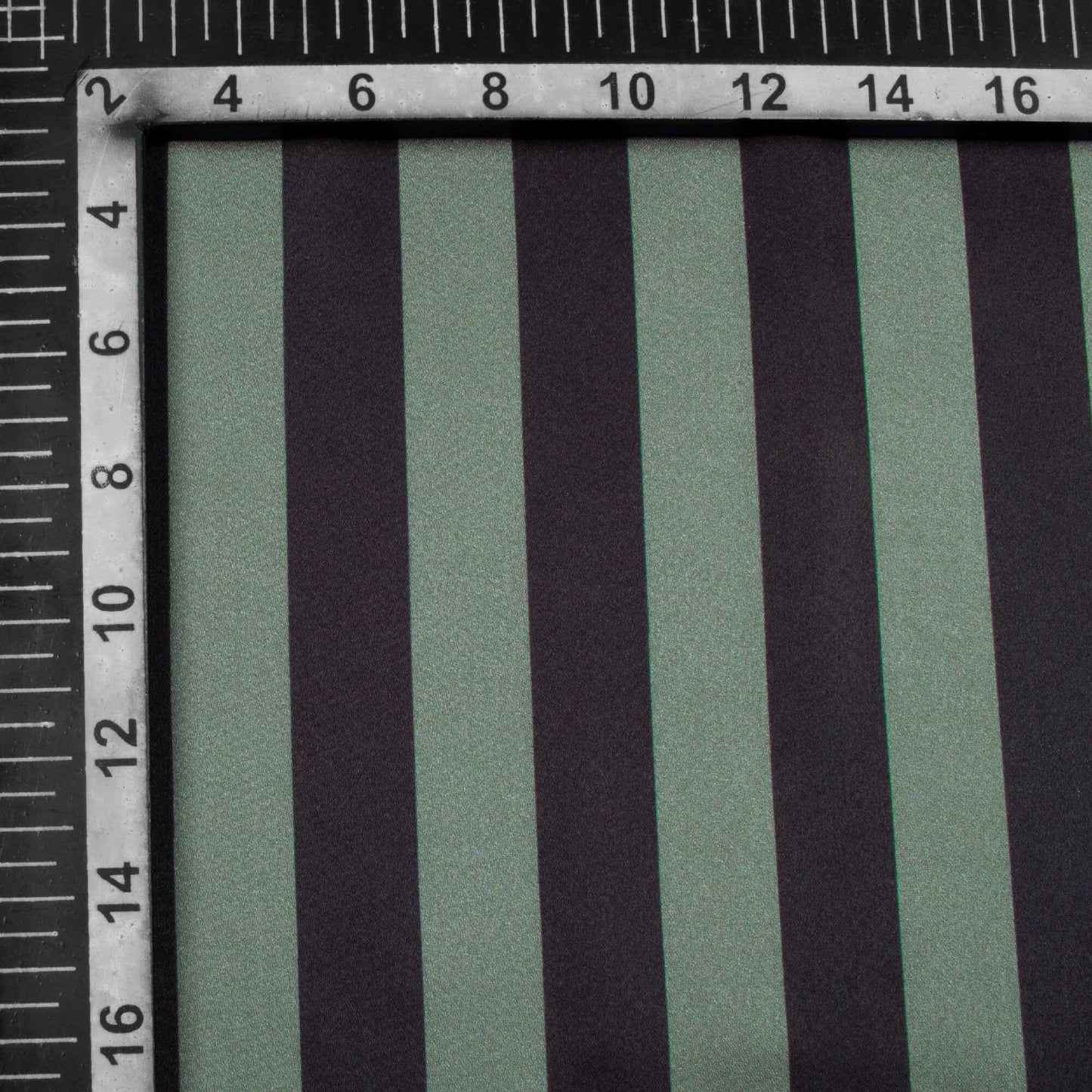 Black And Grey Stripes Pattern Digital Print Japan Satin Fabric - Fabcurate