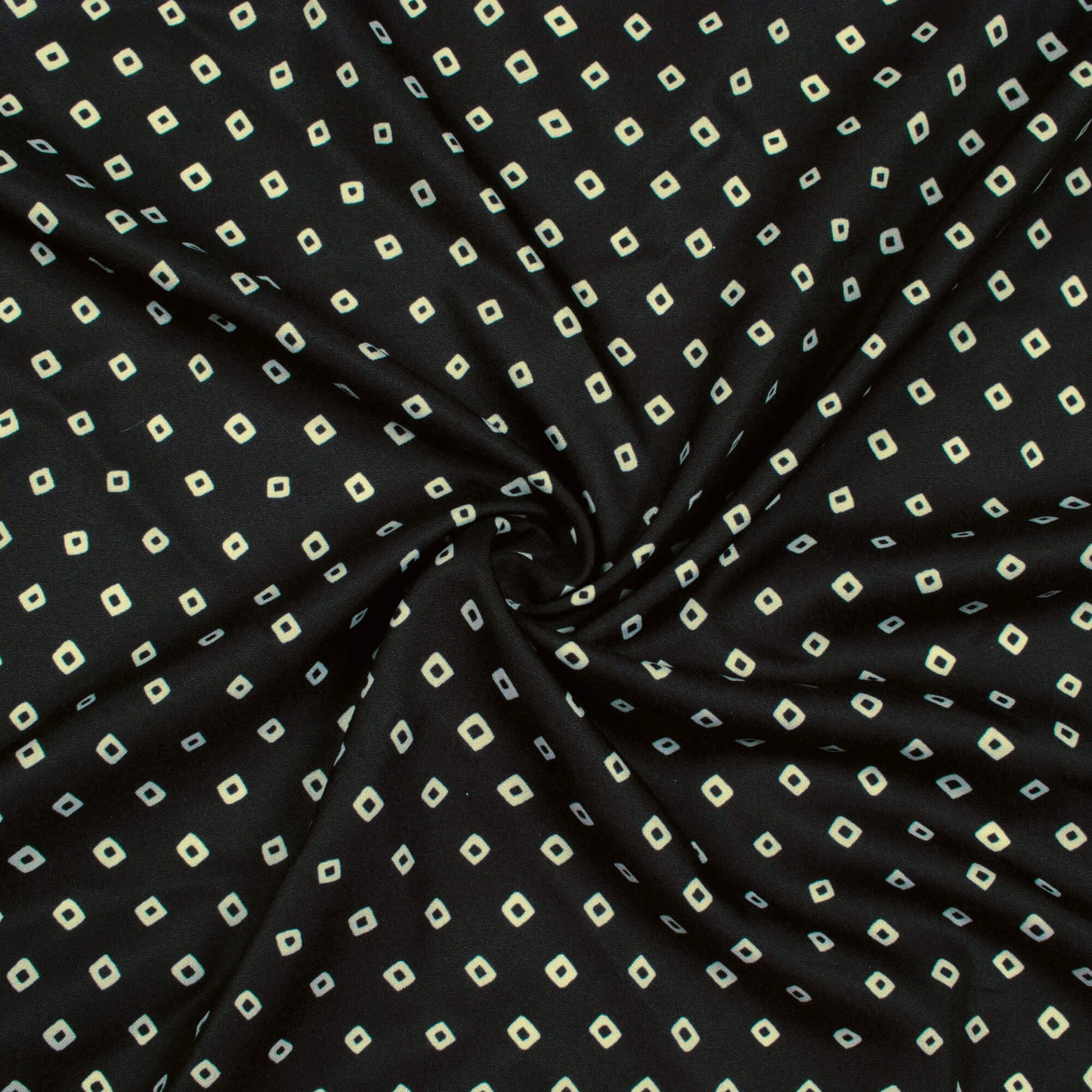 Black And Off White Bandhanii Pattern Digital Print Ultra Premium Butter Crepe Fabric