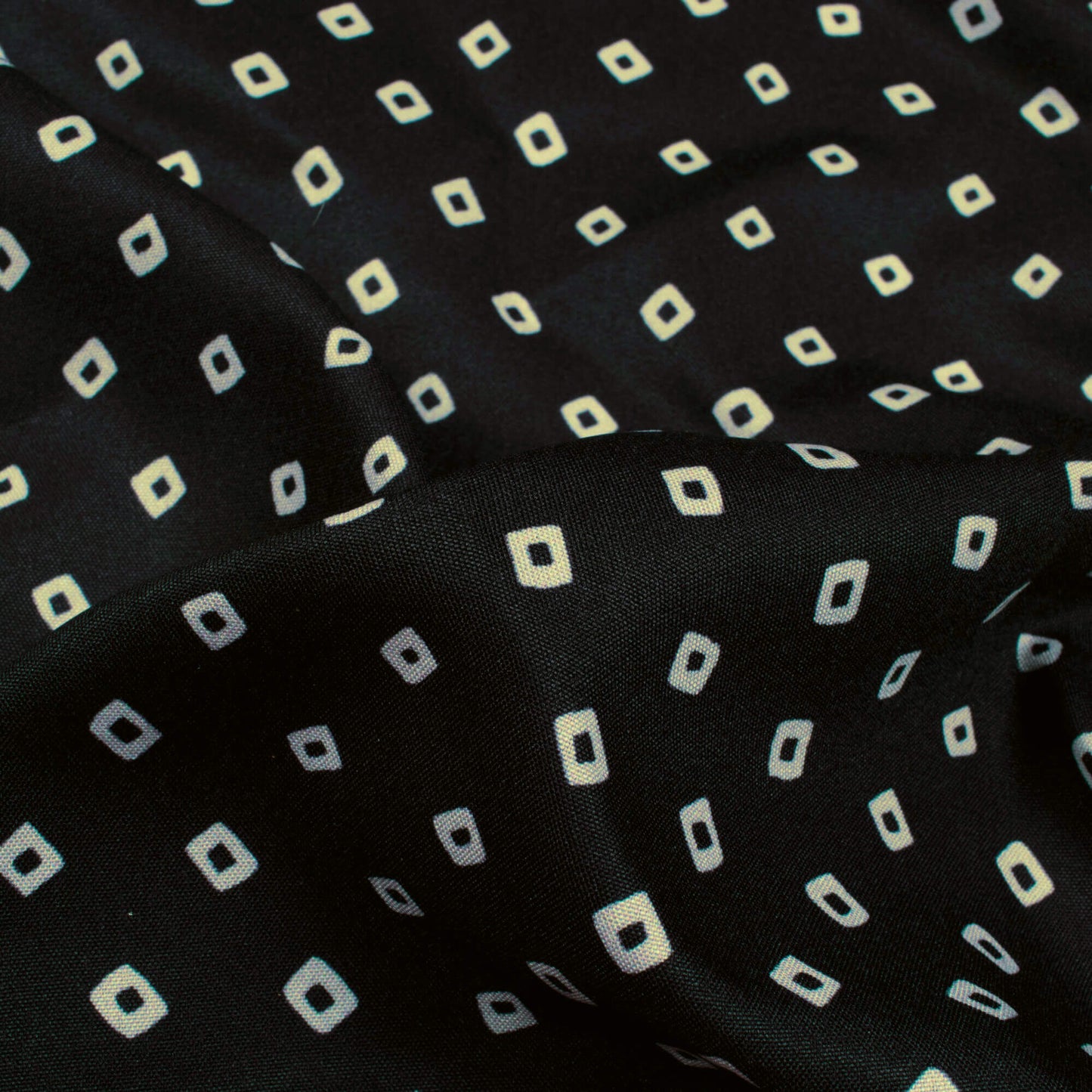 Black And Off White Bandhanii Pattern Digital Print Ultra Premium Butter Crepe Fabric