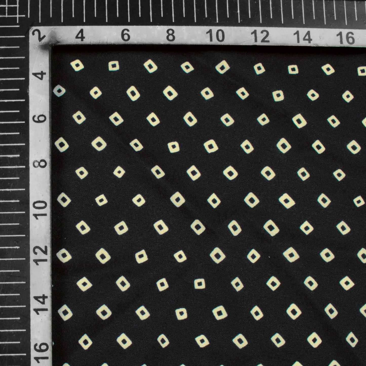 Black And Off White Bandhanii Pattern Digital Print Ultra Premium Butter Crepe Fabric