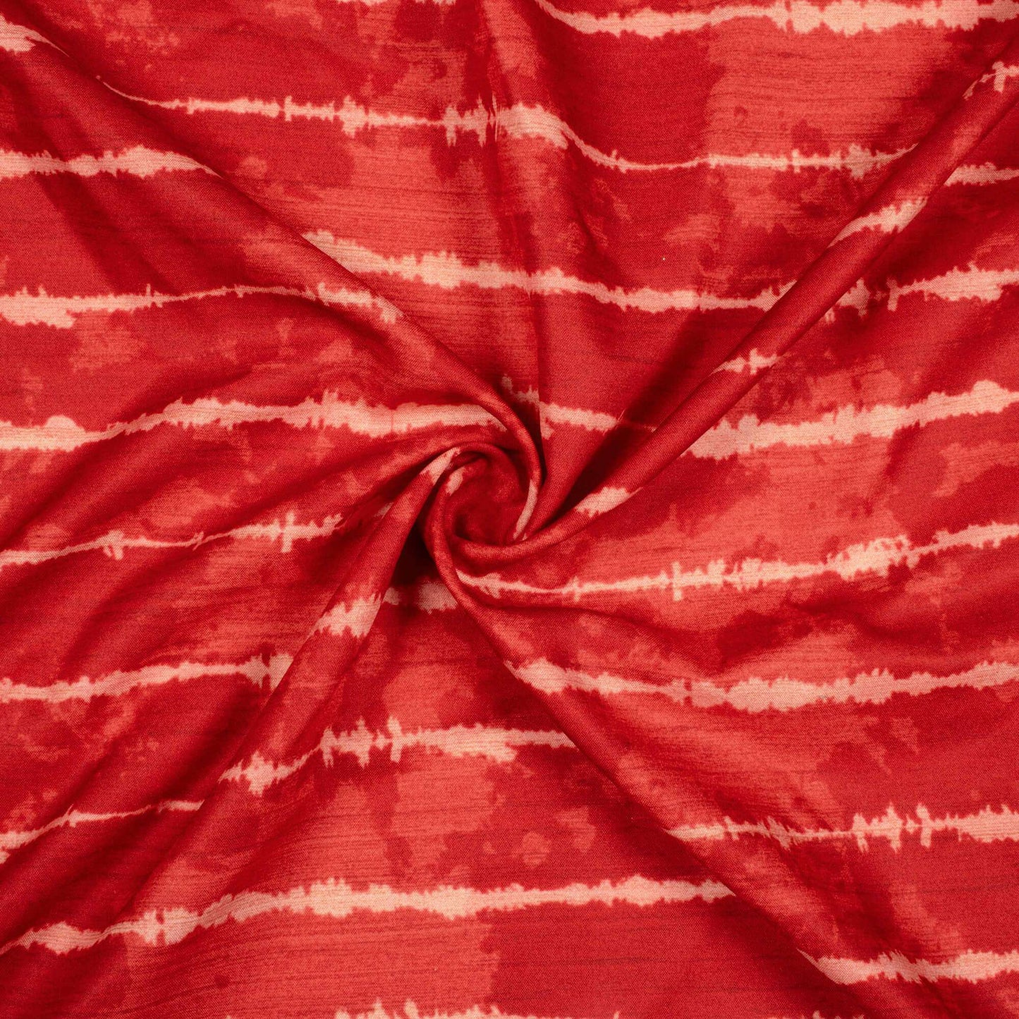 Cherry Red Shibori Pattern Digital Print Ultra Premium Butter Crepe Fabric - Fabcurate