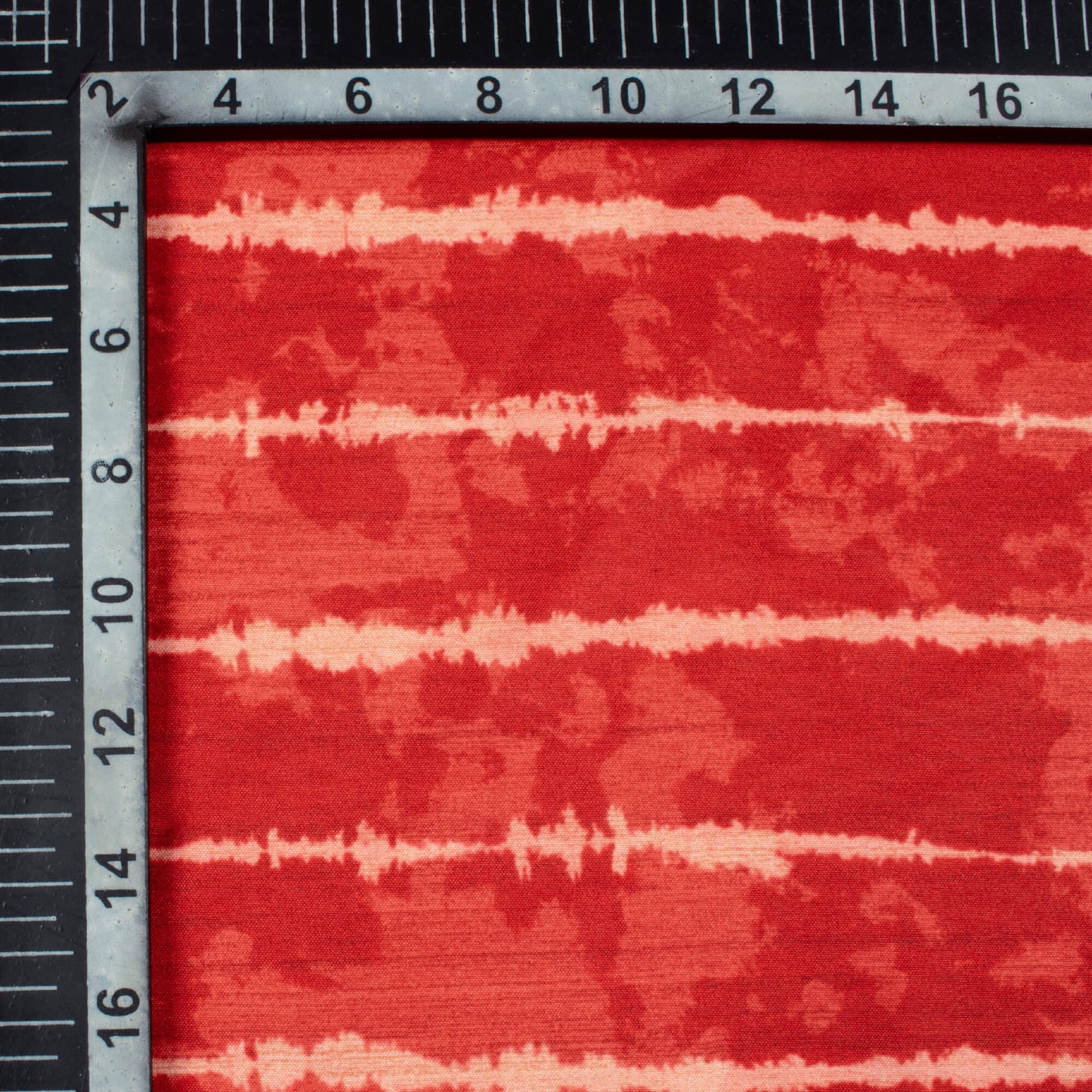 Cherry Red Shibori Pattern Digital Print Ultra Premium Butter Crepe Fabric - Fabcurate