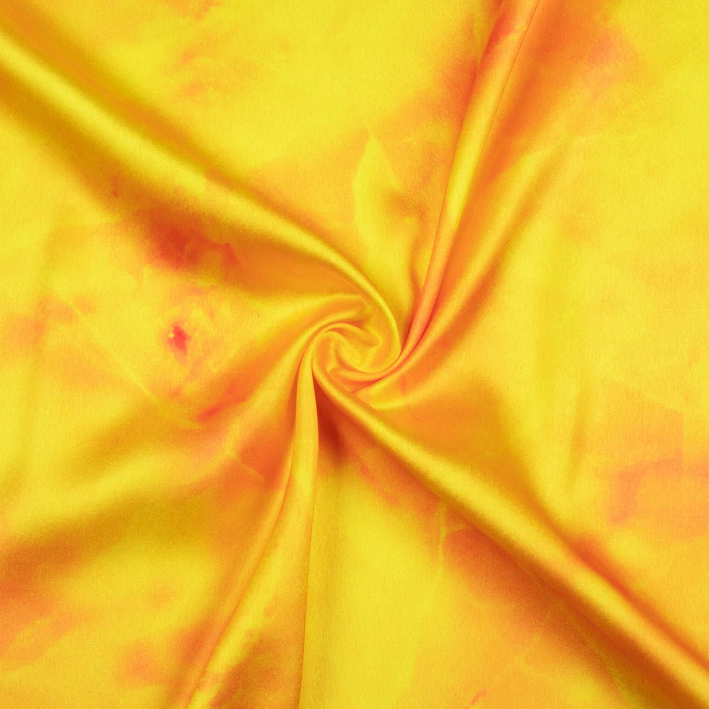 Yellow Abstract Pattern Digital Print Japan Satin Fabric - Fabcurate