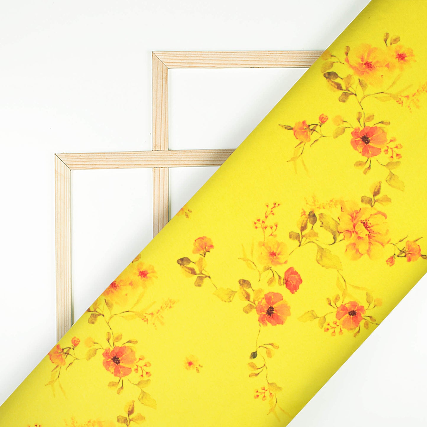 Bumblebee Yellow And Pink Floral Pattern Digital Print Japan Satin Fabric - Fabcurate