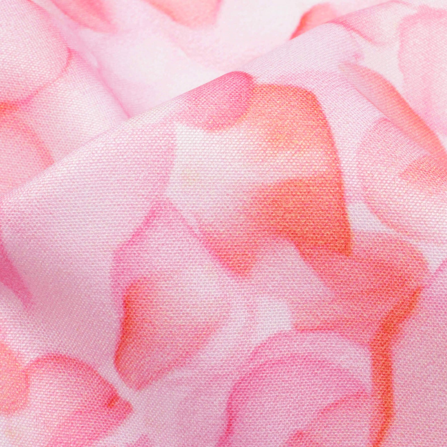 Taffy Pink And White Floral Pattern Digital Print Ultra Premium Butter Crepe Fabric