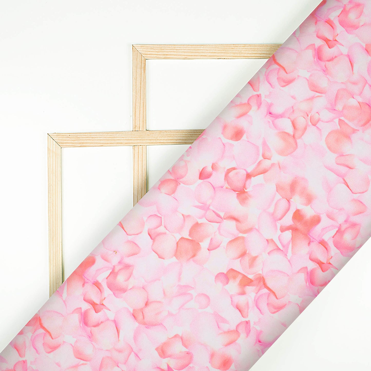 Taffy Pink And White Floral Pattern Digital Print Ultra Premium Butter Crepe Fabric