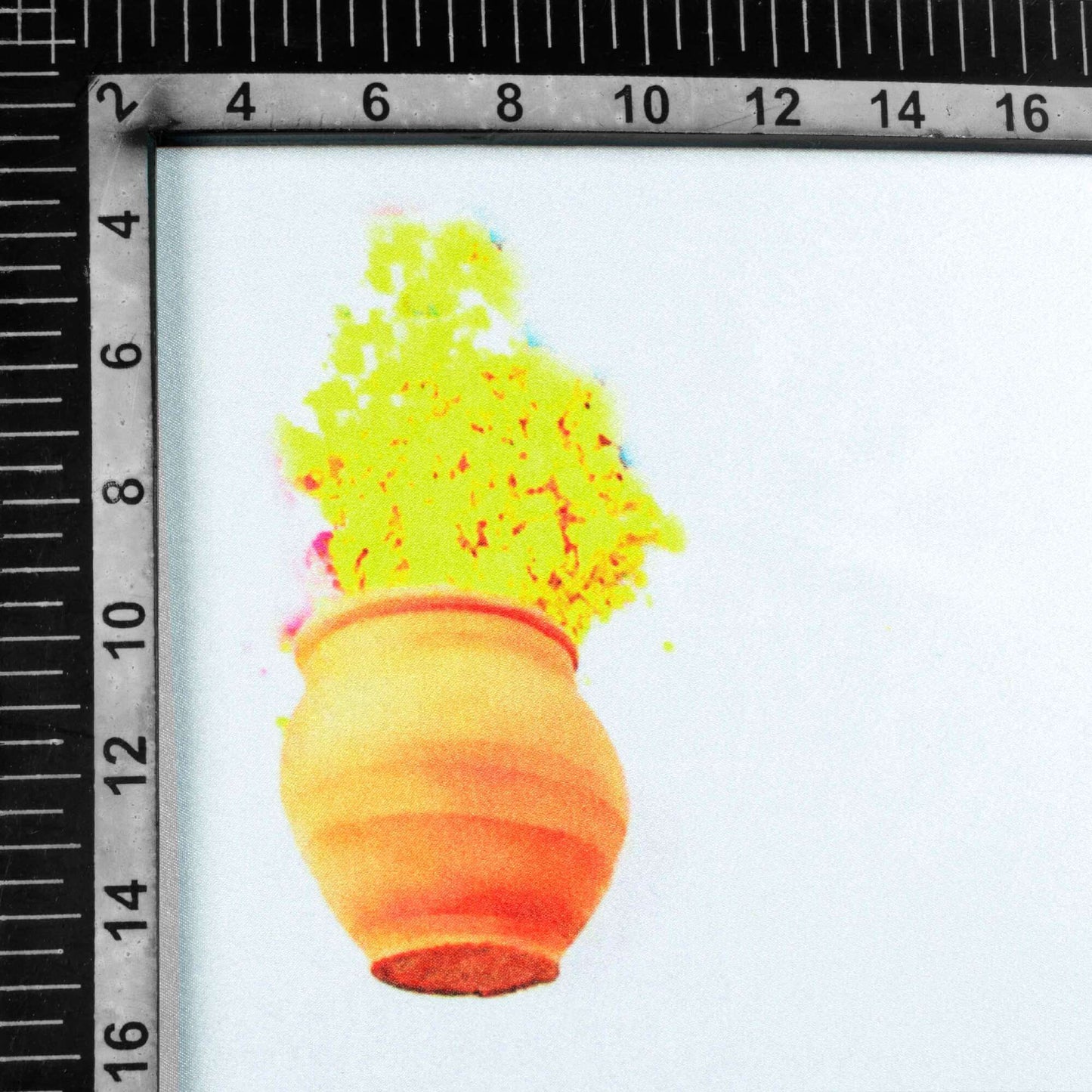 White And Bumblebee Yellow Holi Pattern Digital Print Japan Satin Fabric - Fabcurate