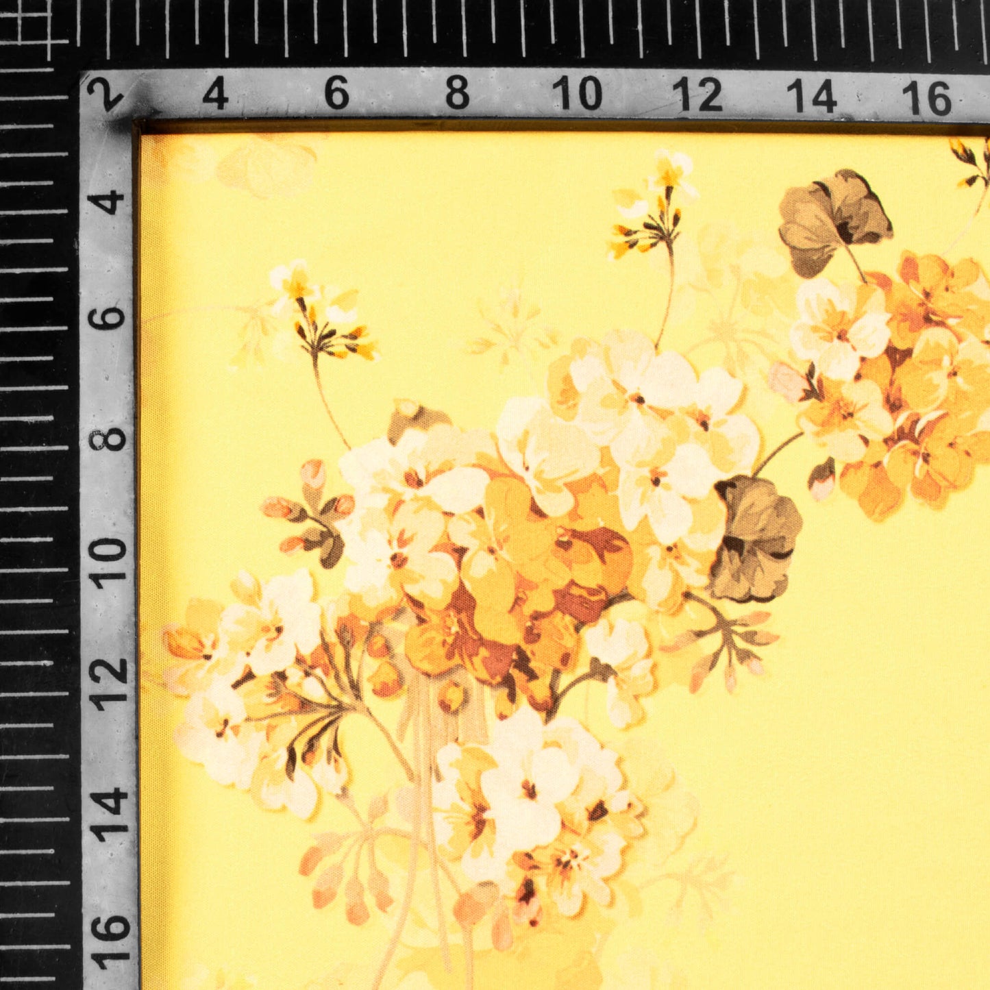 Mellow Yellow And Salmon Peach Floral Pattern Digital Print Ultra Premium Butter Crepe Fabric