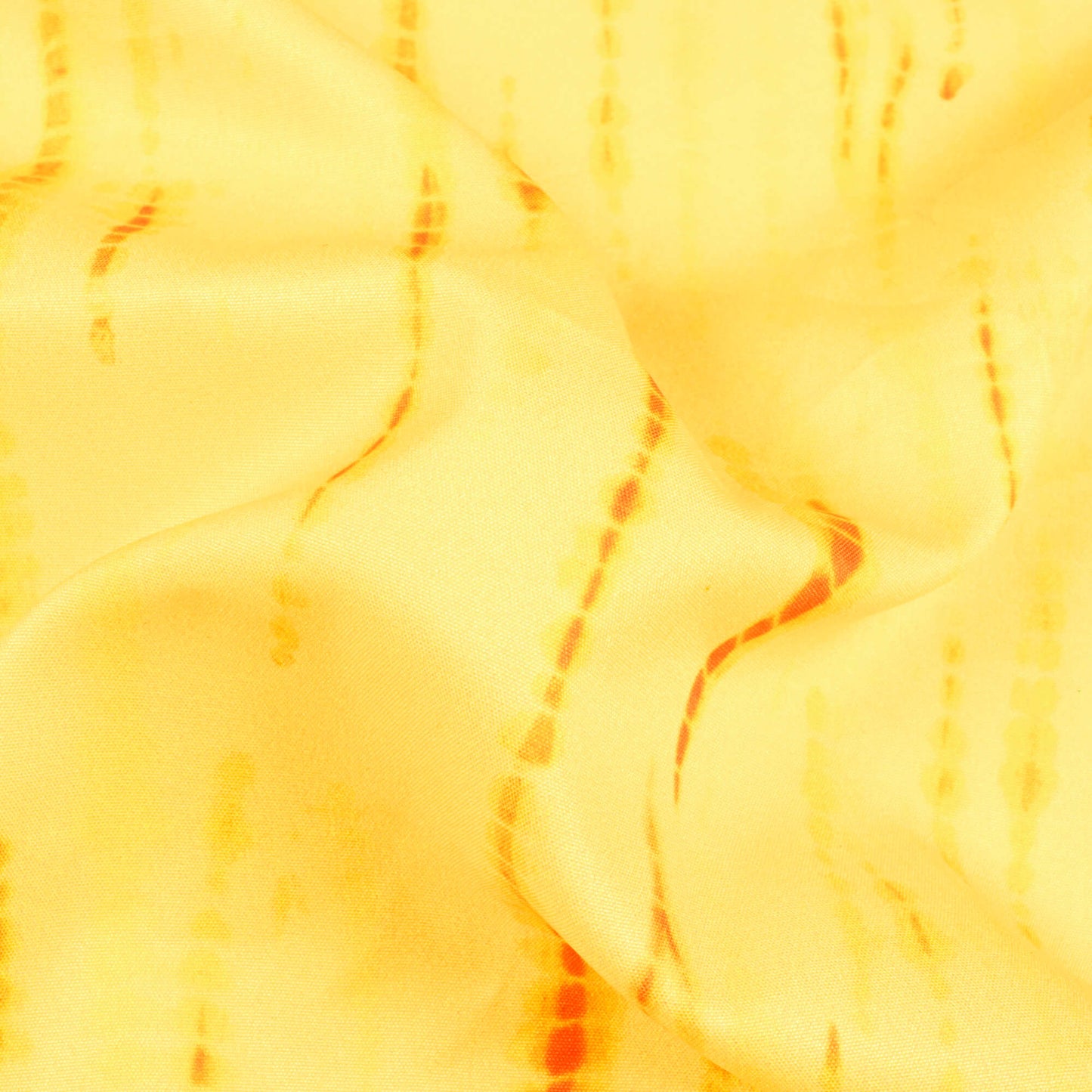 Mellow Yellow And Red Shiiborii Pattern Digital Print Ultra Premium Butter Crepe Fabric
