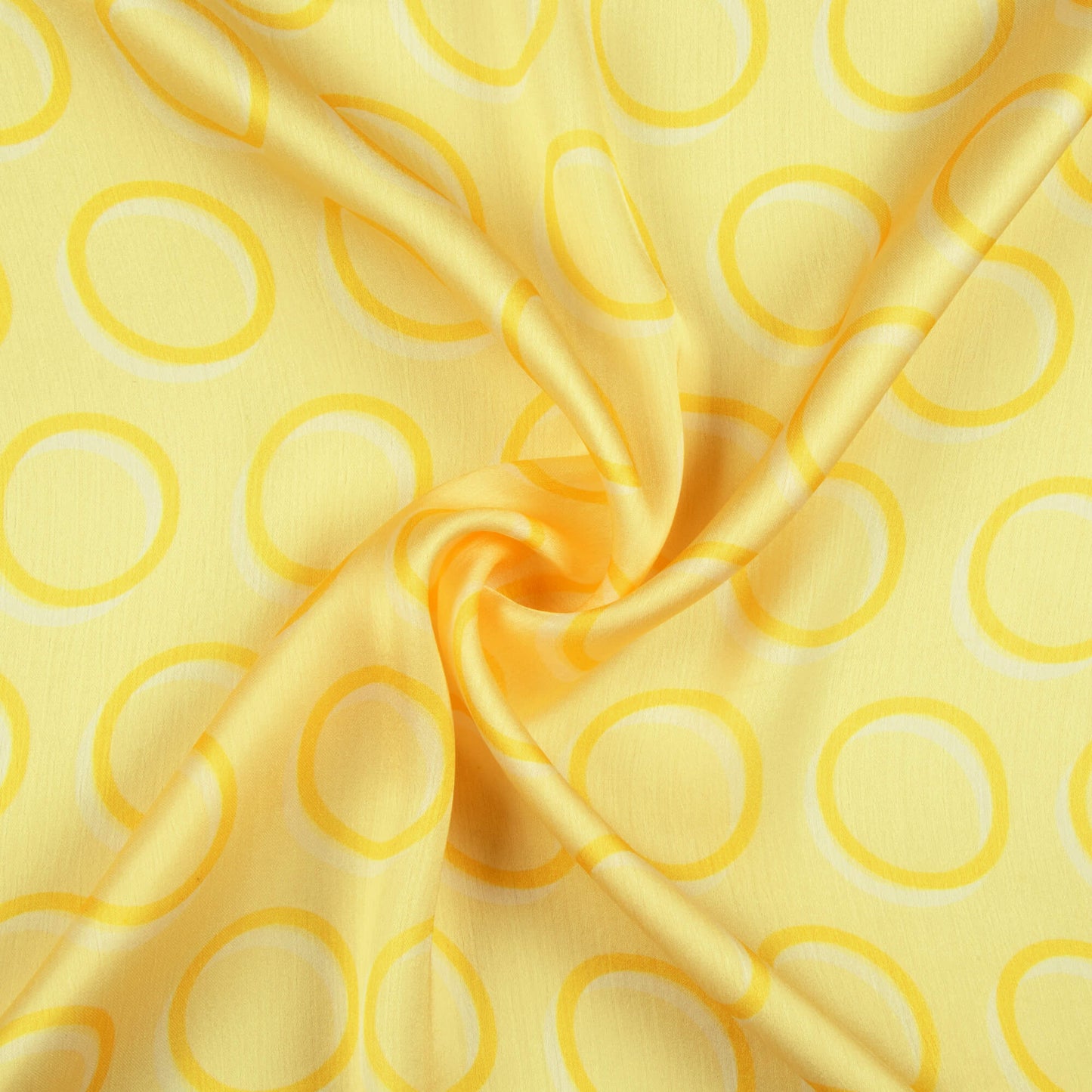 Mellow Yellow Geometric Pattern Digital Print Chiffon Satin Fabric