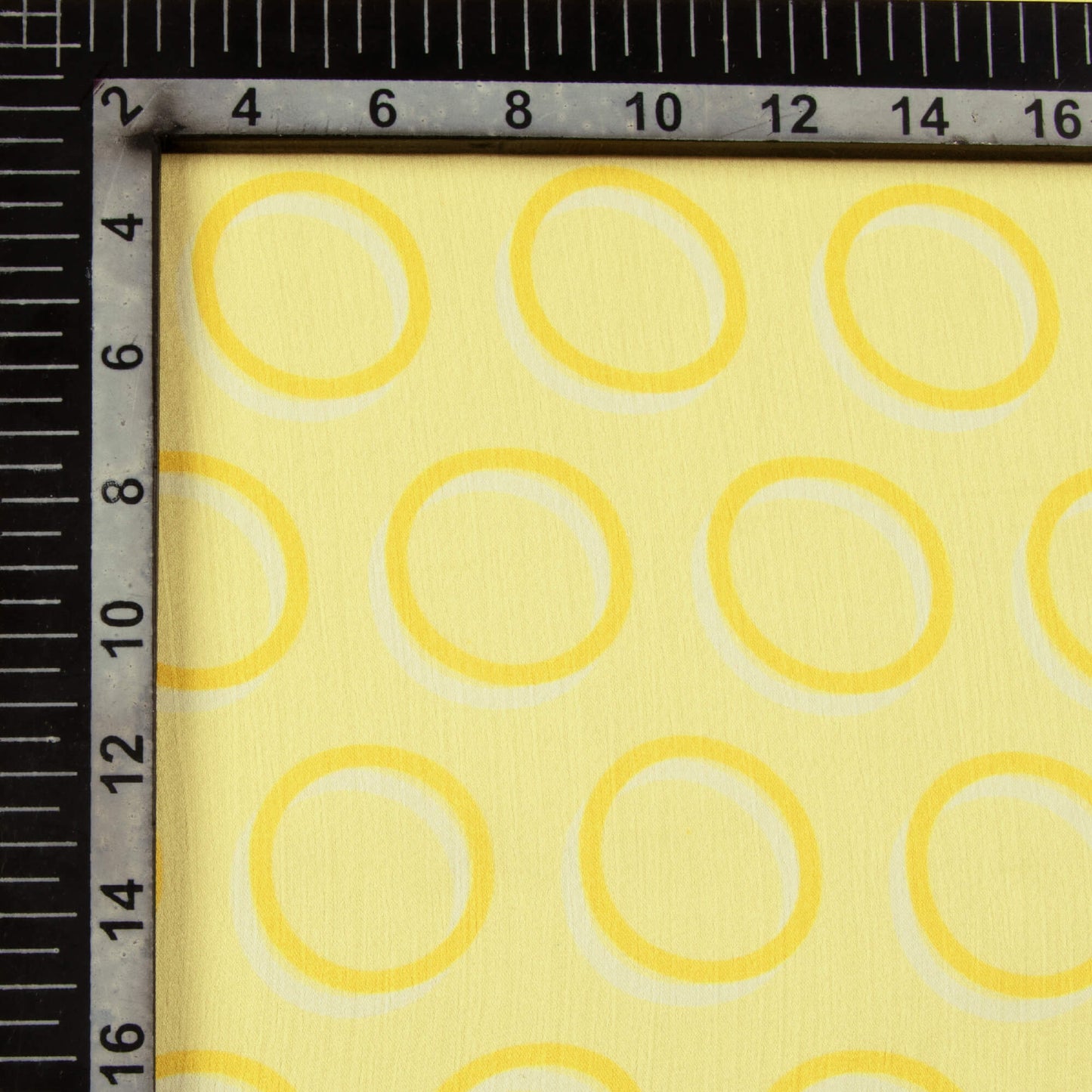 Mellow Yellow Geometric Pattern Digital Print Chiffon Satin Fabric