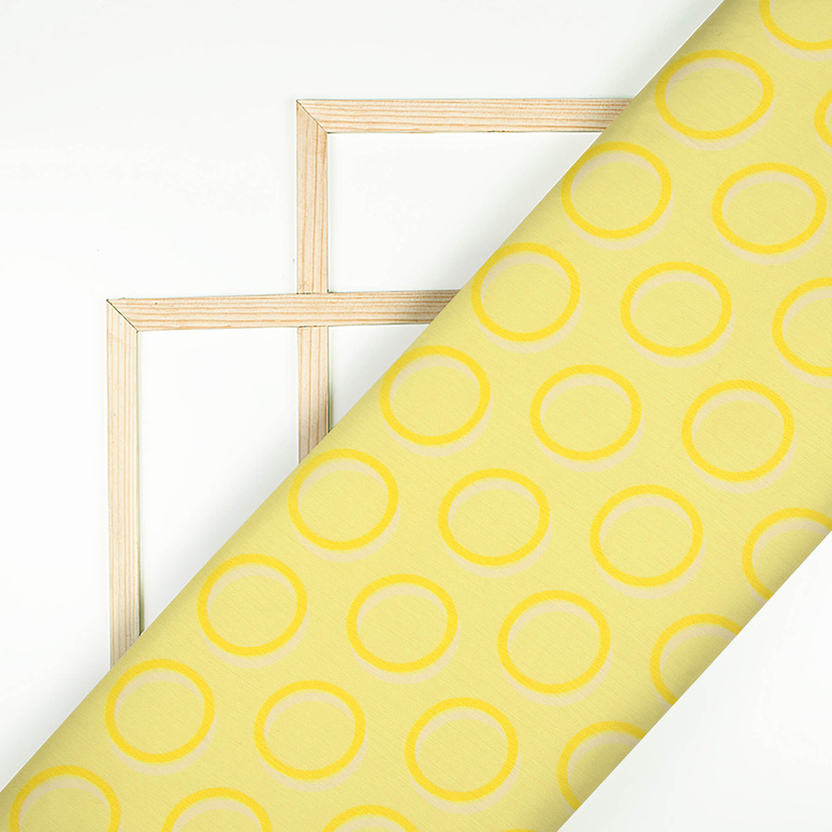 Mellow Yellow Geometric Pattern Digital Print Chiffon Satin Fabric