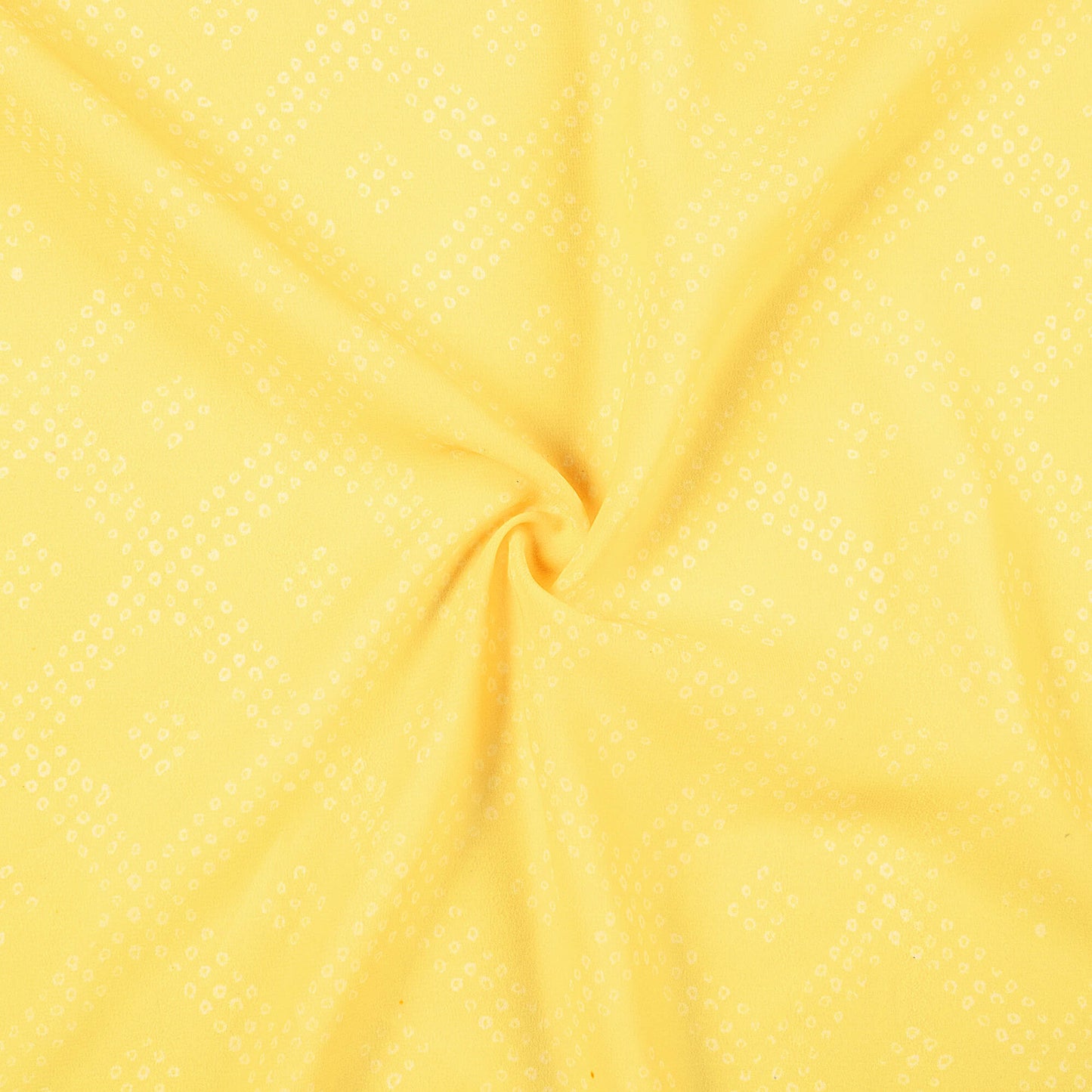 Mellow Yellow Bandhanii Pattern Digital Print Georgette Fabric