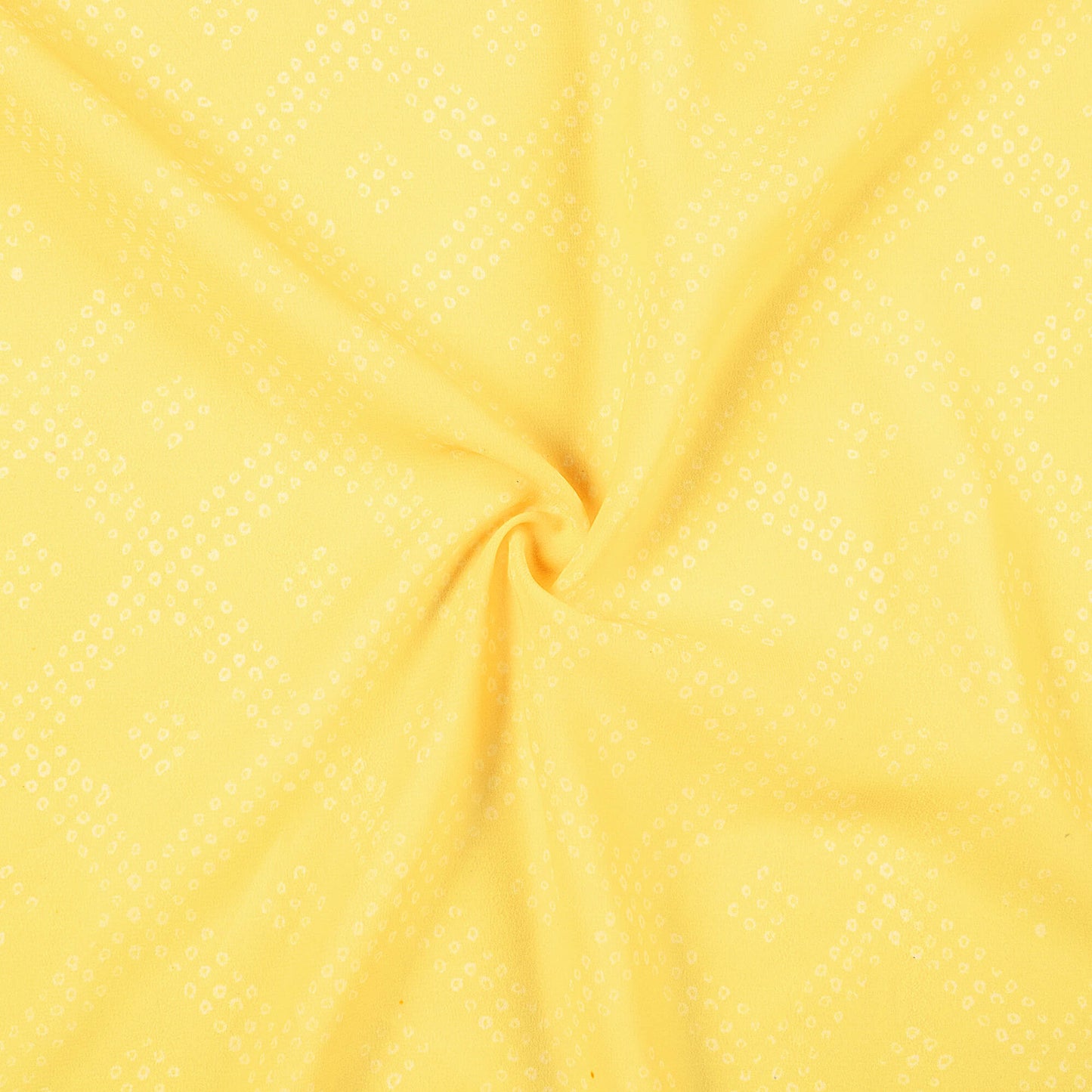 Mellow Yellow Bandhani Pattern Digital Print Georgette Fabric