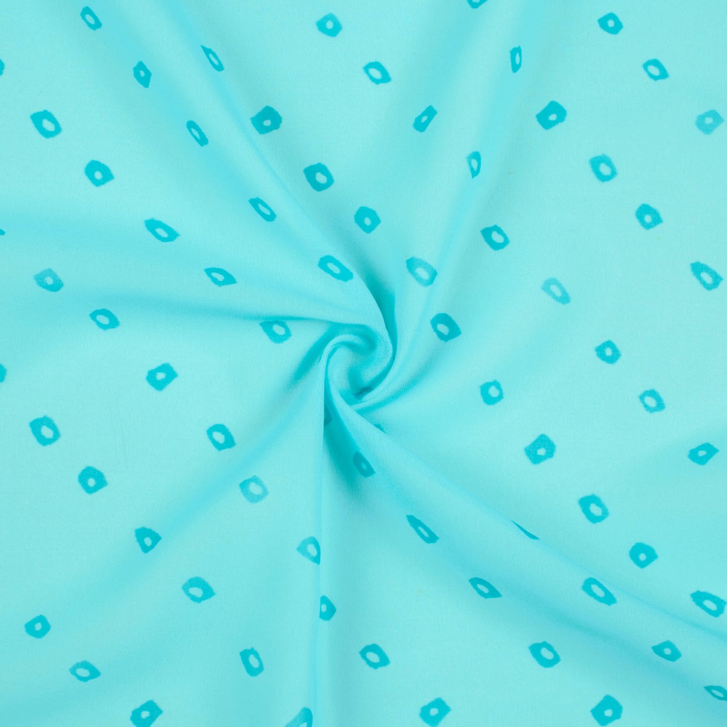 Sky Blue Bandhanii Pattern Digital Print Georgette Fabric