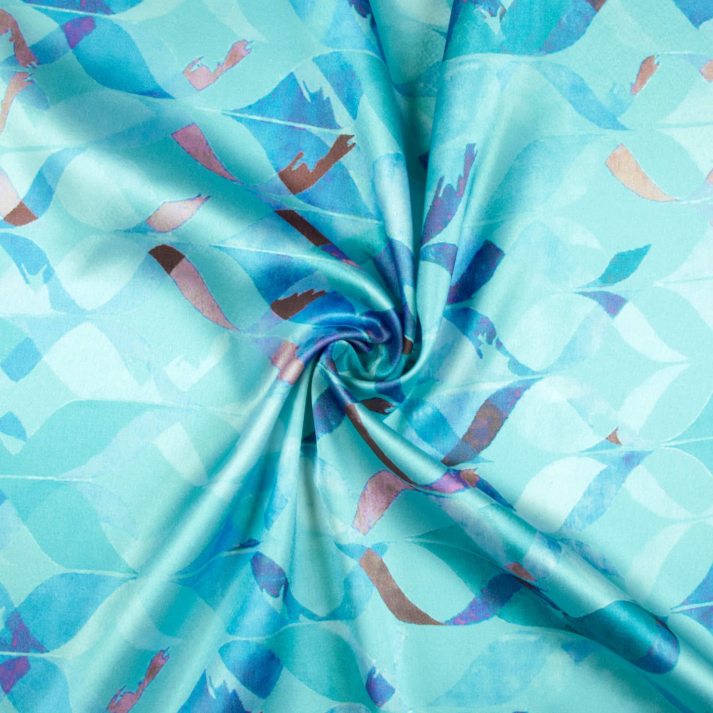 Sky Blue And Pink Trellis Pattern Digital Print Japan Satin Fabric