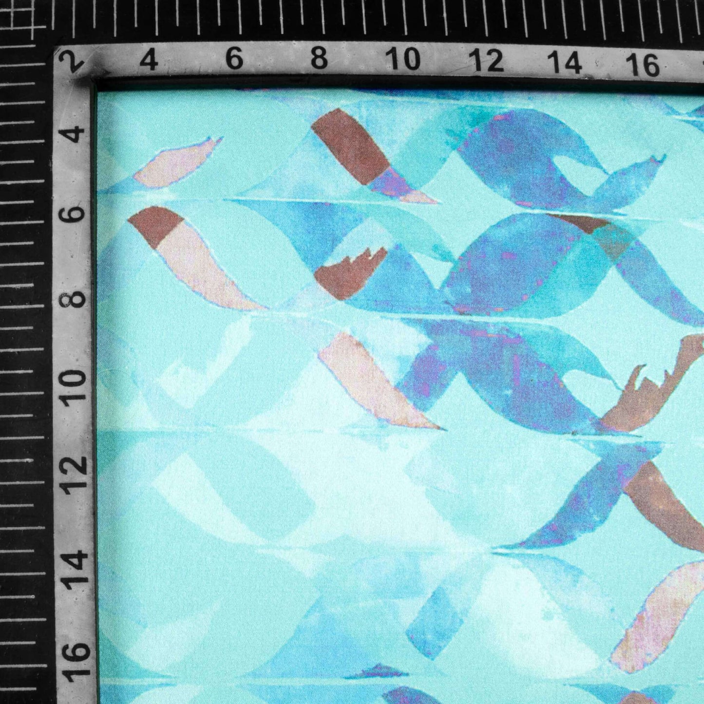 Sky Blue And Pink Trellis Pattern Digital Print Japan Satin Fabric