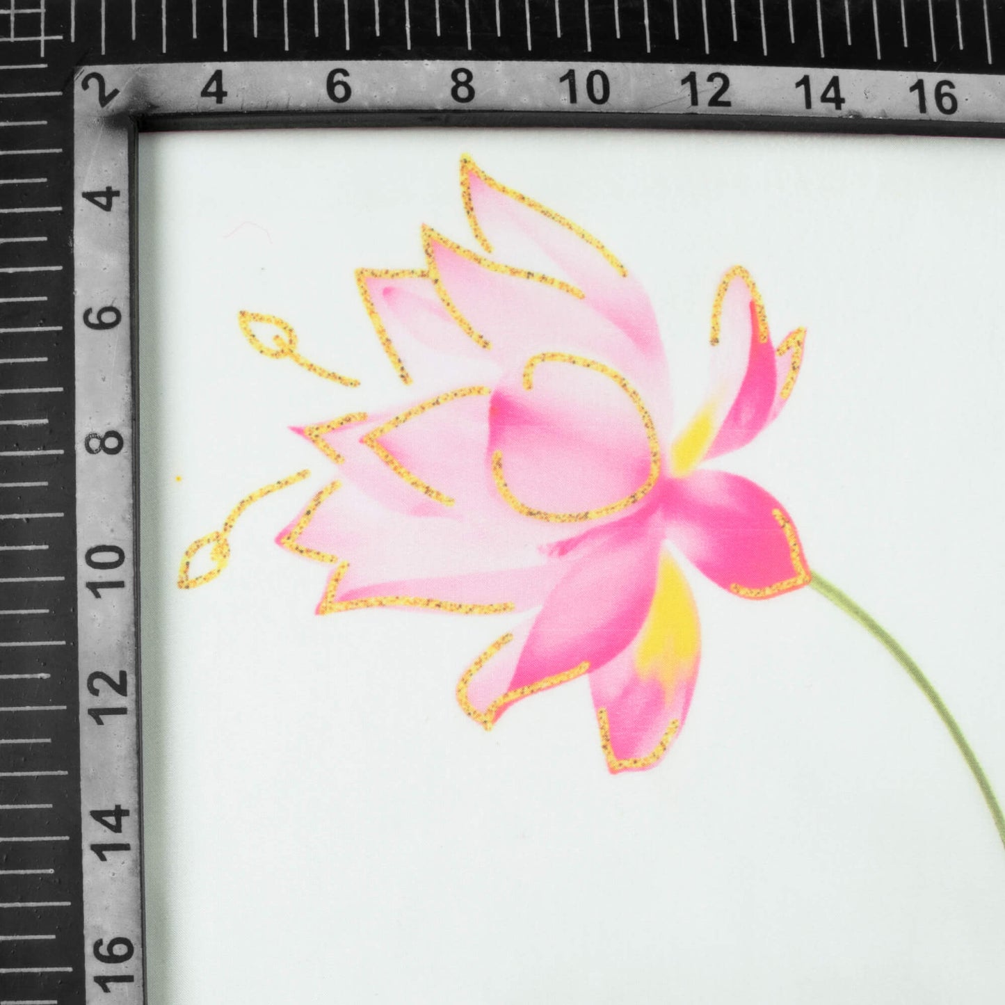 White And Rose Pink Floral Pattern Hand Paint Effect Digital Print Organza Satin Fabric