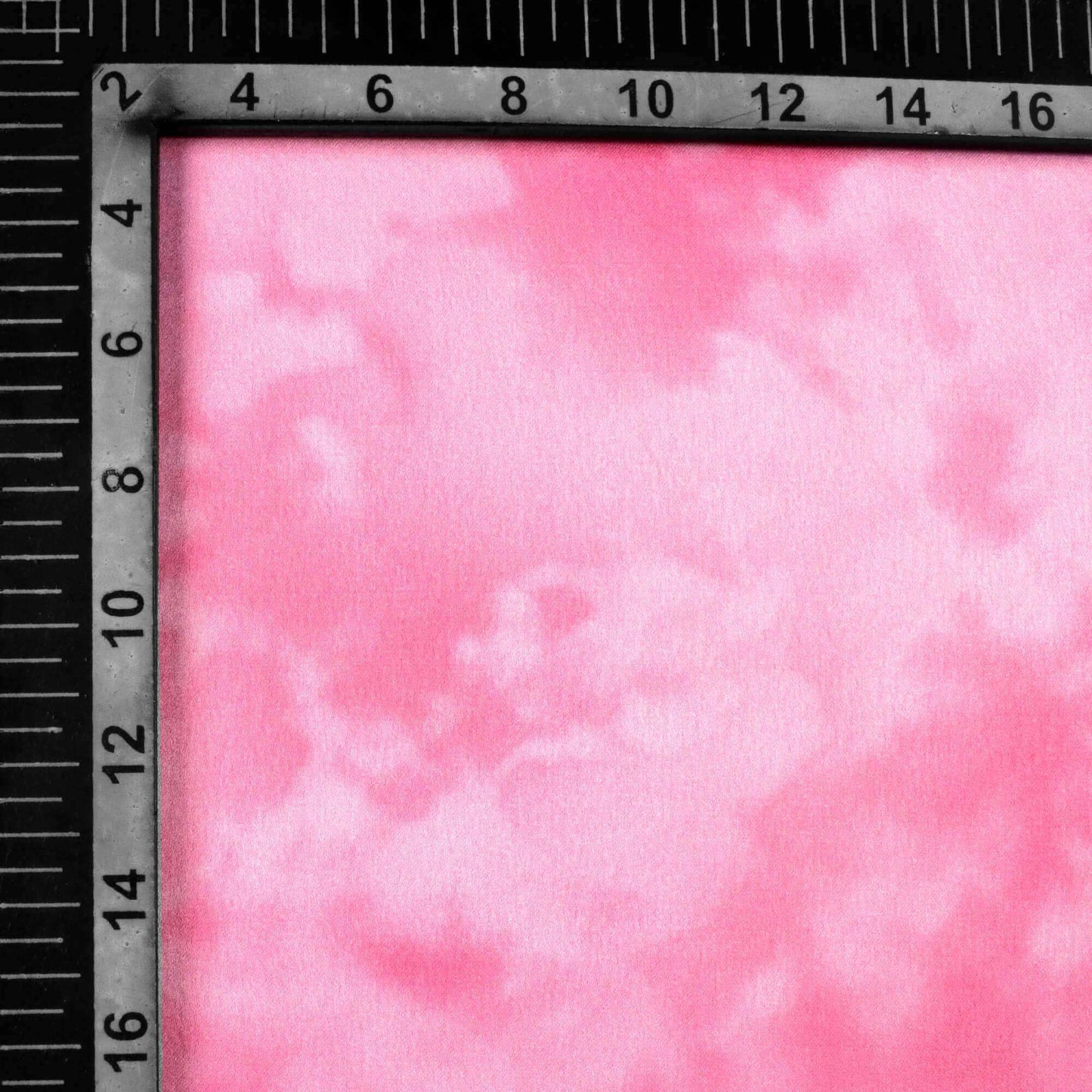 Salmon Pink Tie & Dye Pattern Digital Print Japan Satin Fabric - Fabcurate