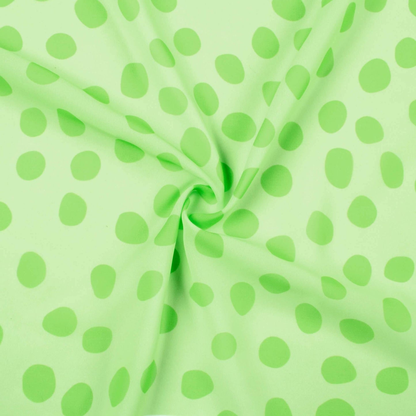 Lime Green Polka Dots Pattern Digital Print Georgette Fabric - Fabcurate