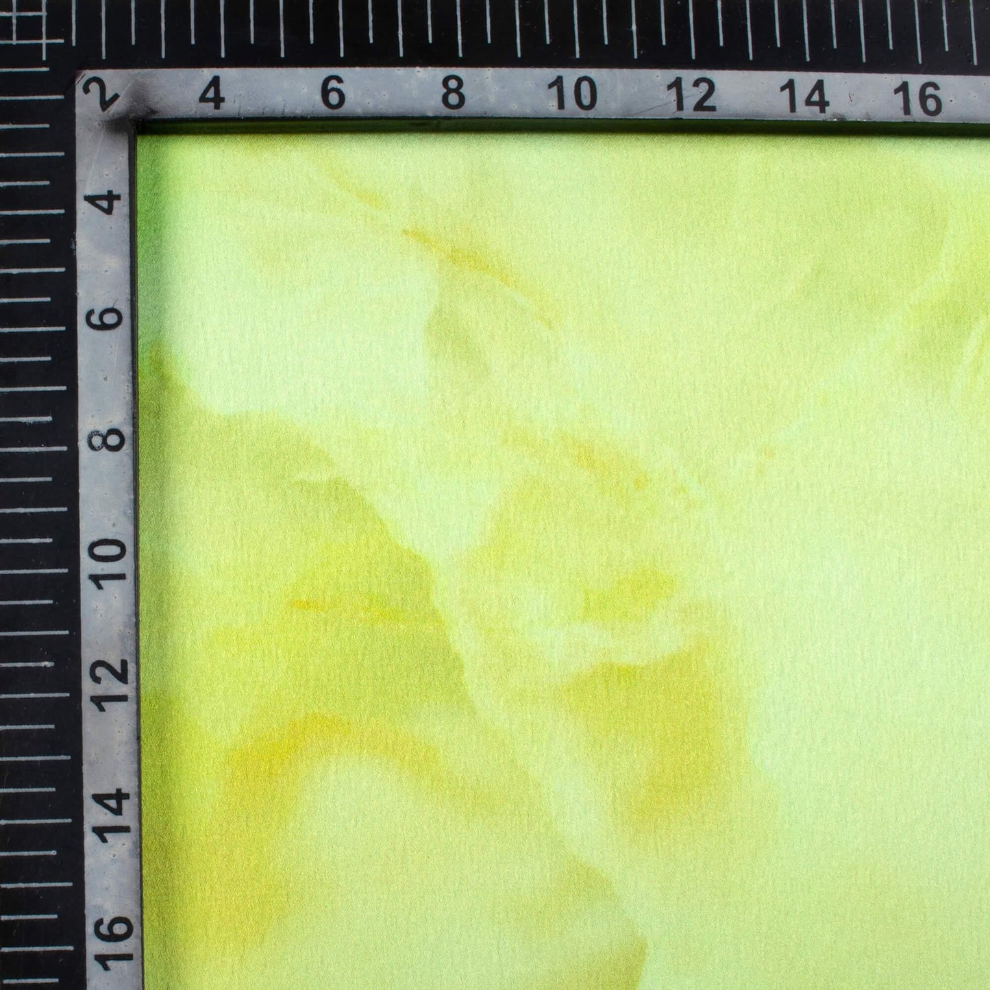 Lime Green Tie & Dye Pattern Digital Print Japan Satin Fabric - Fabcurate