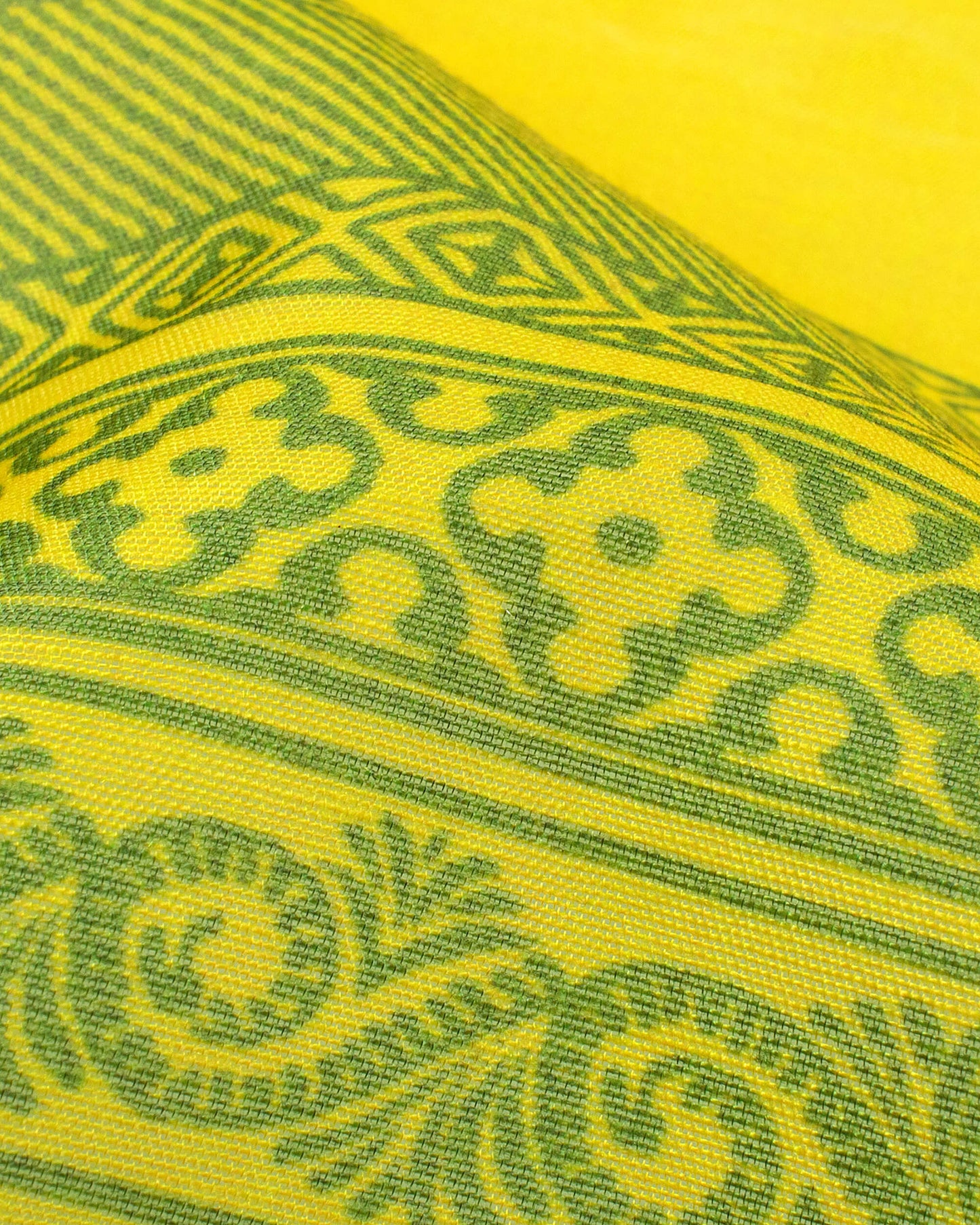 Honey Yellow And Turquoise Stripes Pattren Digital Print Chanderi Dupatta With Tassels