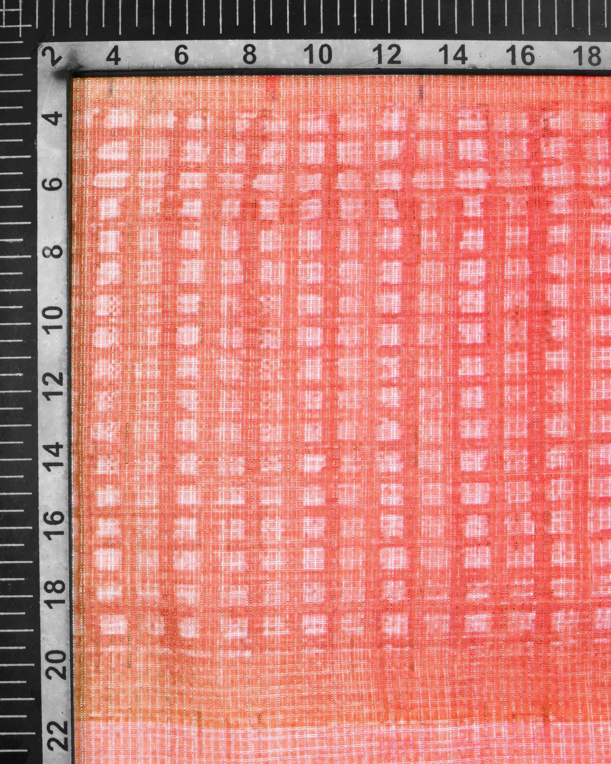 Baby Pink And Yellow Abstract Pattern Digital Print Kota Doria Dupatta With Tassels - Fabcurate